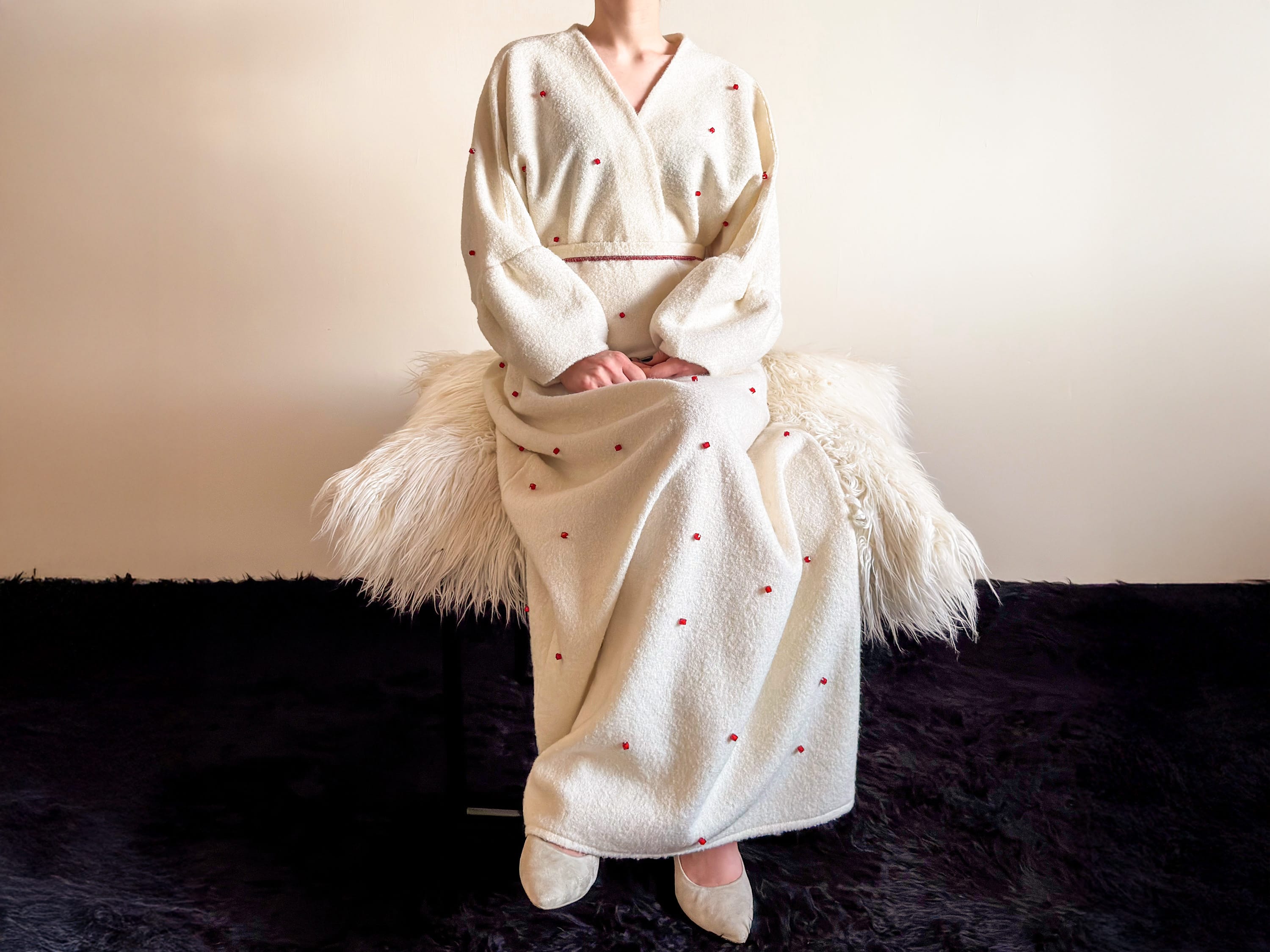 The Mohra Star Cream & Red Embroidered Two-Piece Set