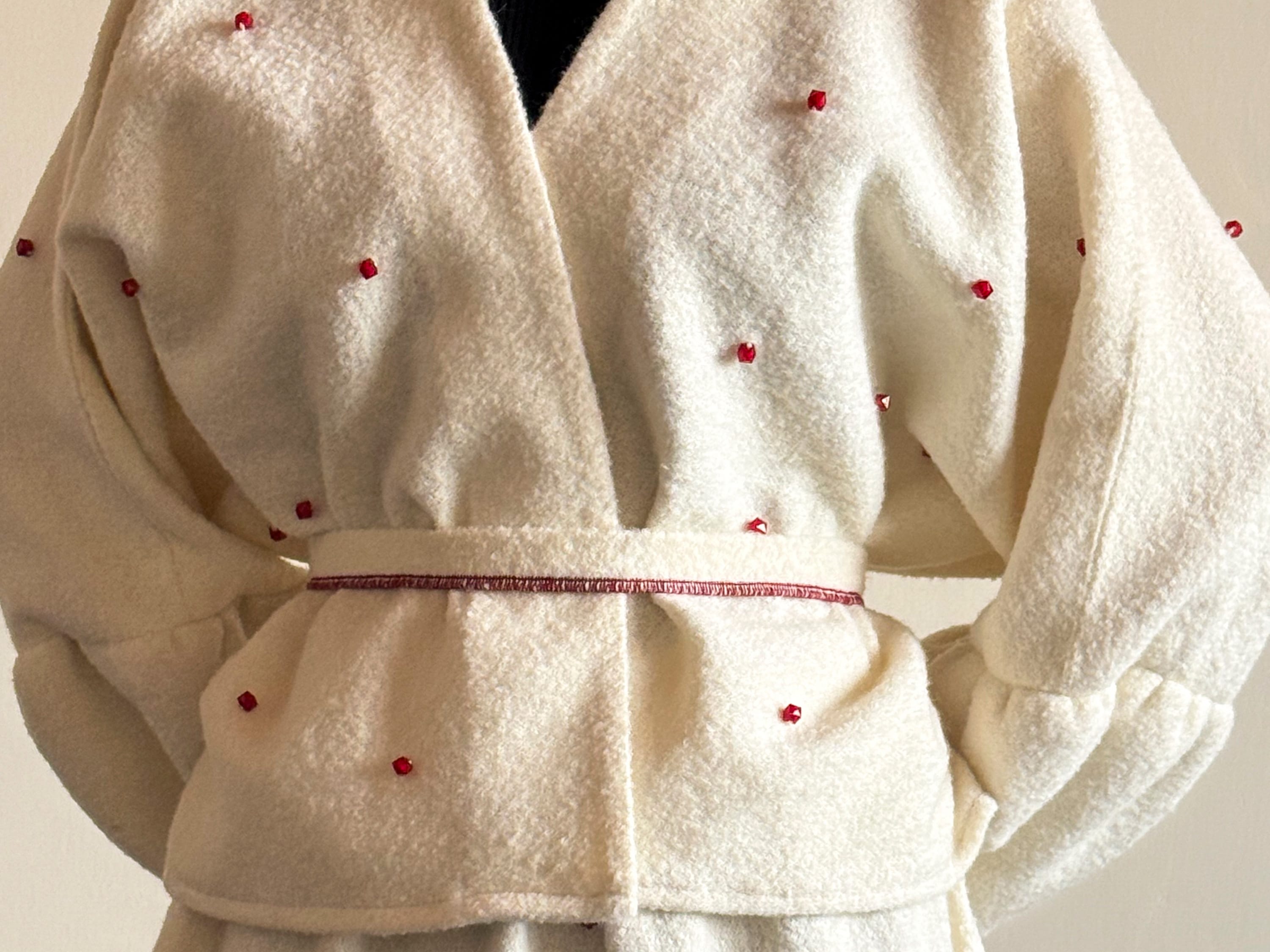 The Mohra Star Cream & Red Embroidered Two-Piece Set