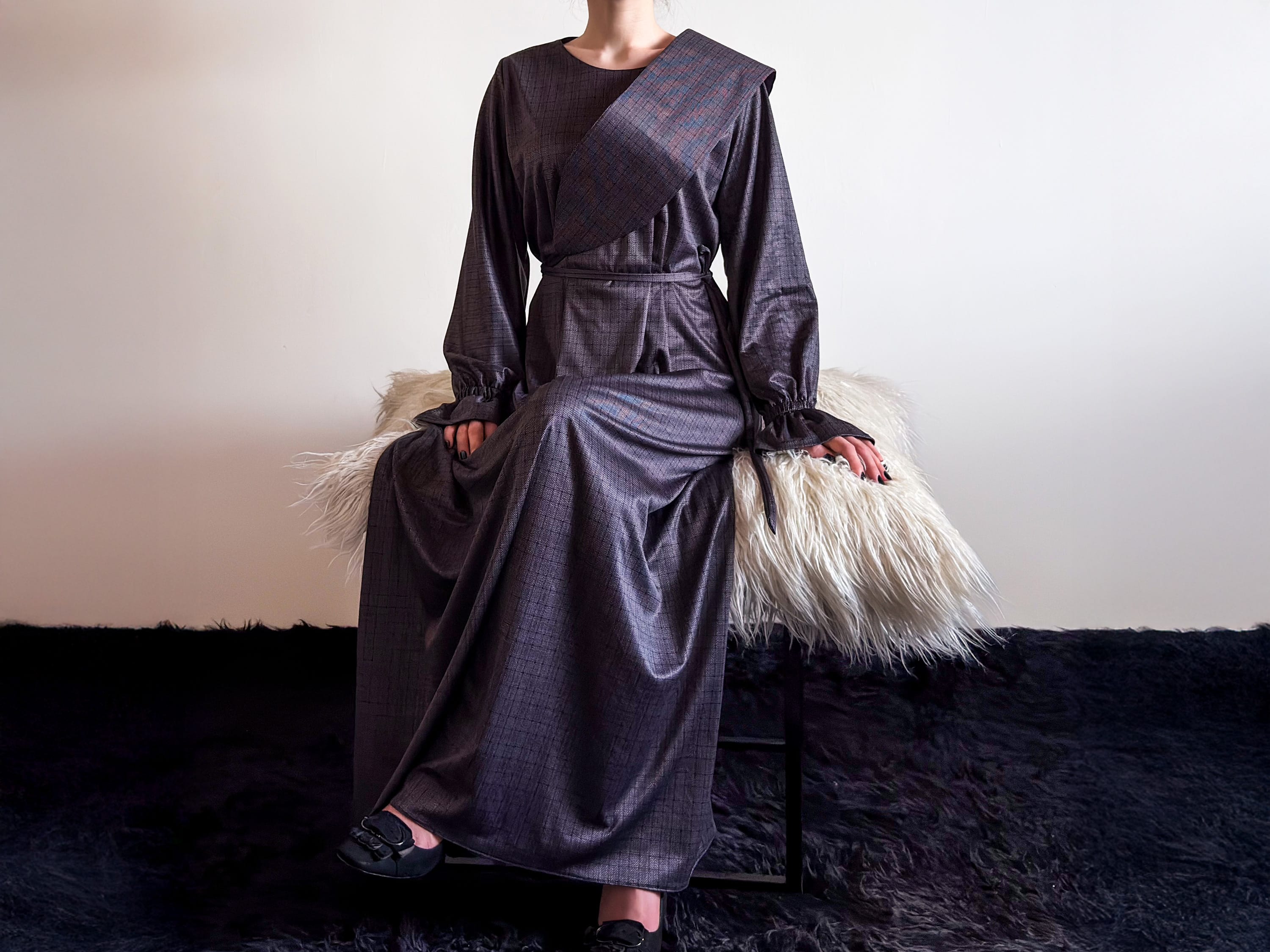 The Versatile Steel One-Piece: Stretch Satin Transformer Dress