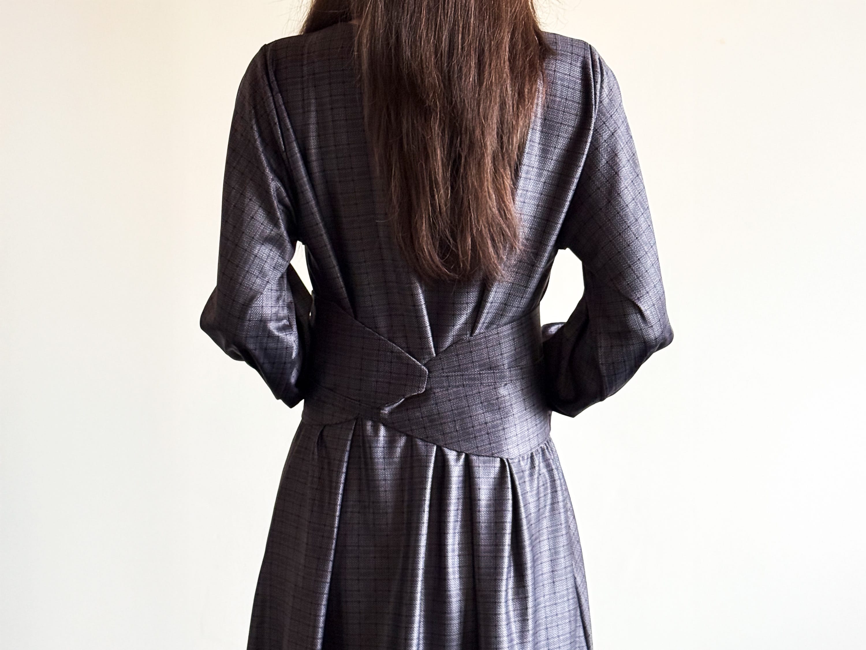 The Versatile Steel One-Piece: Stretch Satin Transformer Dress