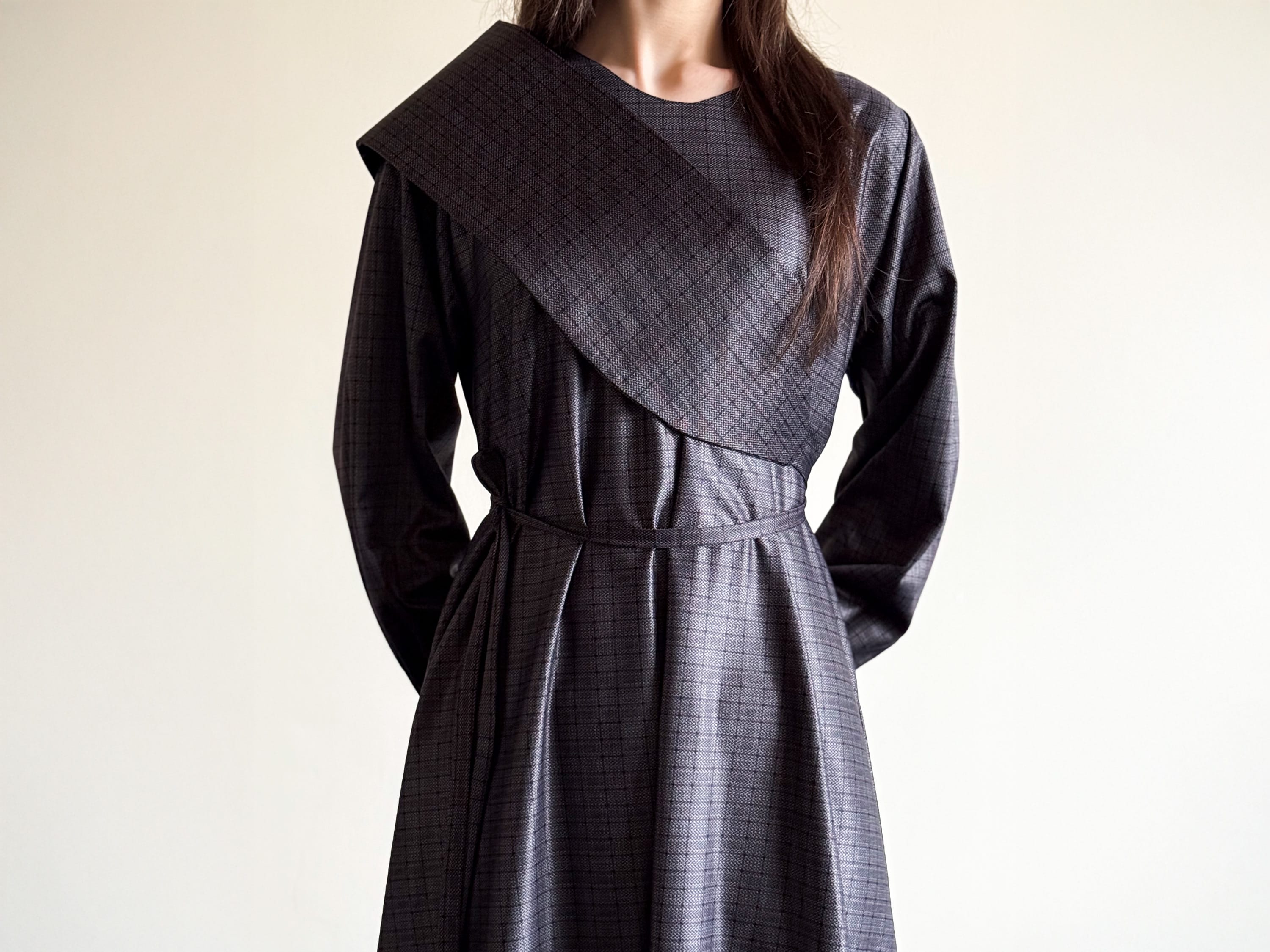 The Versatile Steel One-Piece: Stretch Satin Transformer Dress