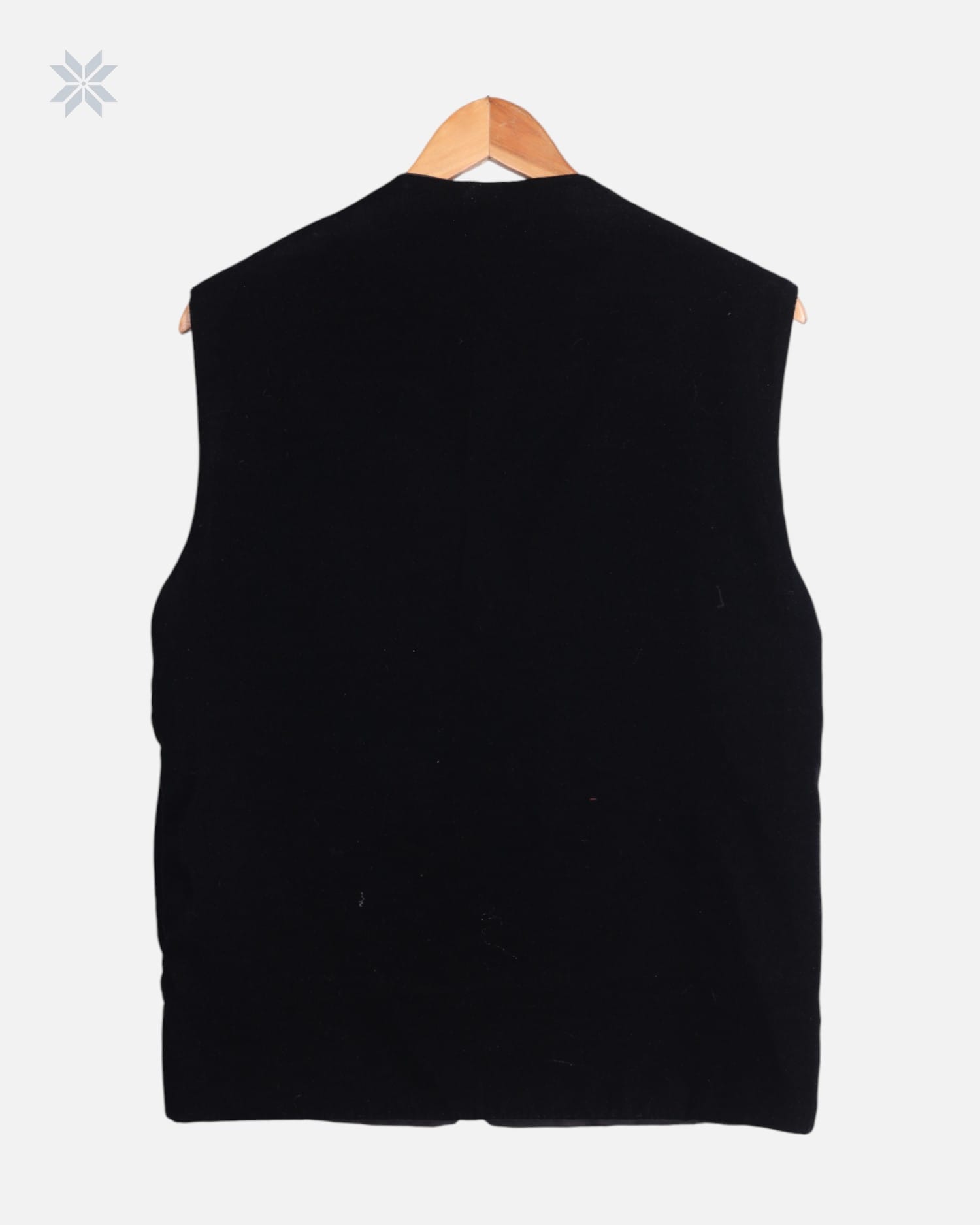 Black Afghan Men’s Velvet Vest with Multicolor Hand Embroidery