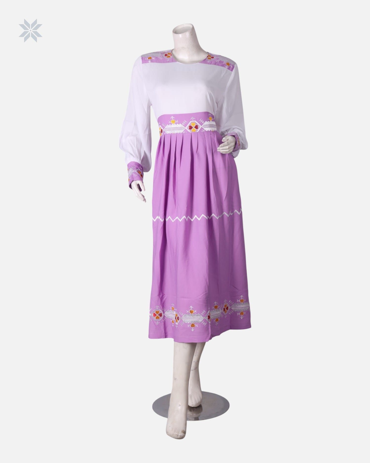 Lavender & White Women’s Simple Dress