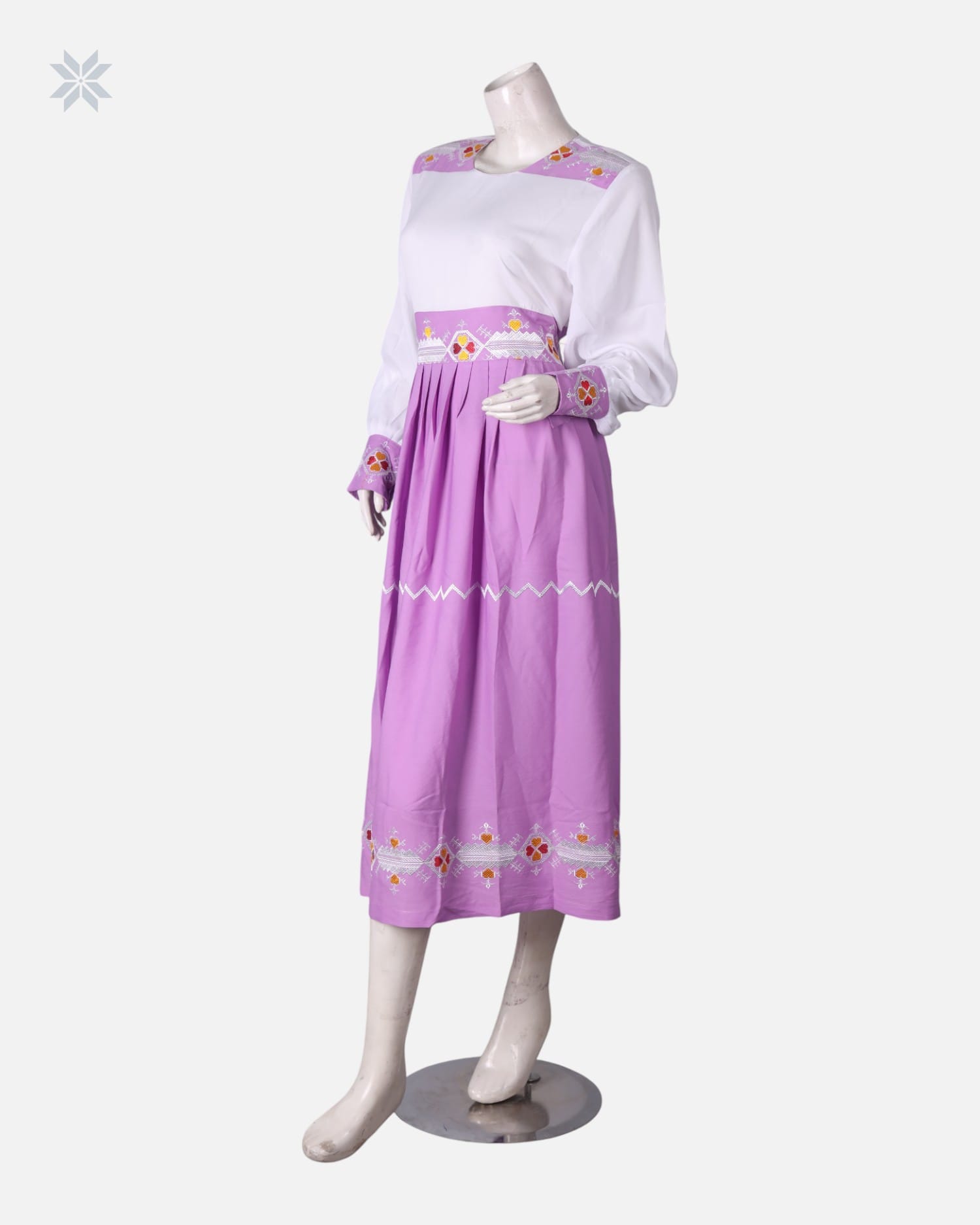 Lavender & White Women’s Simple Dress