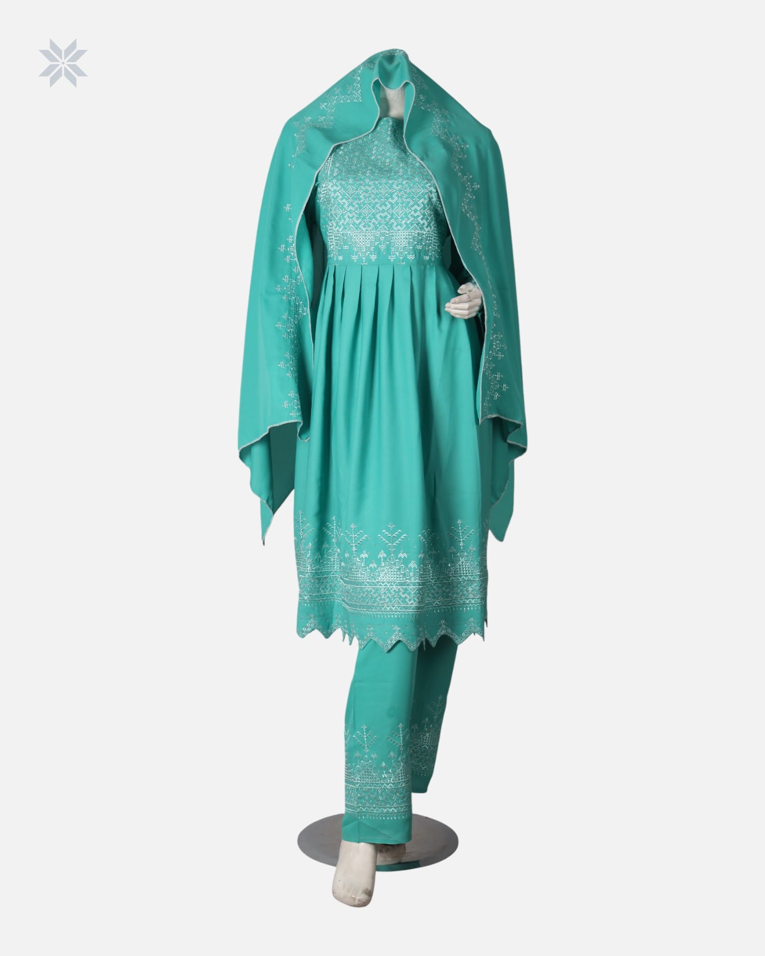 Teal Green Hazaragi Dress Set