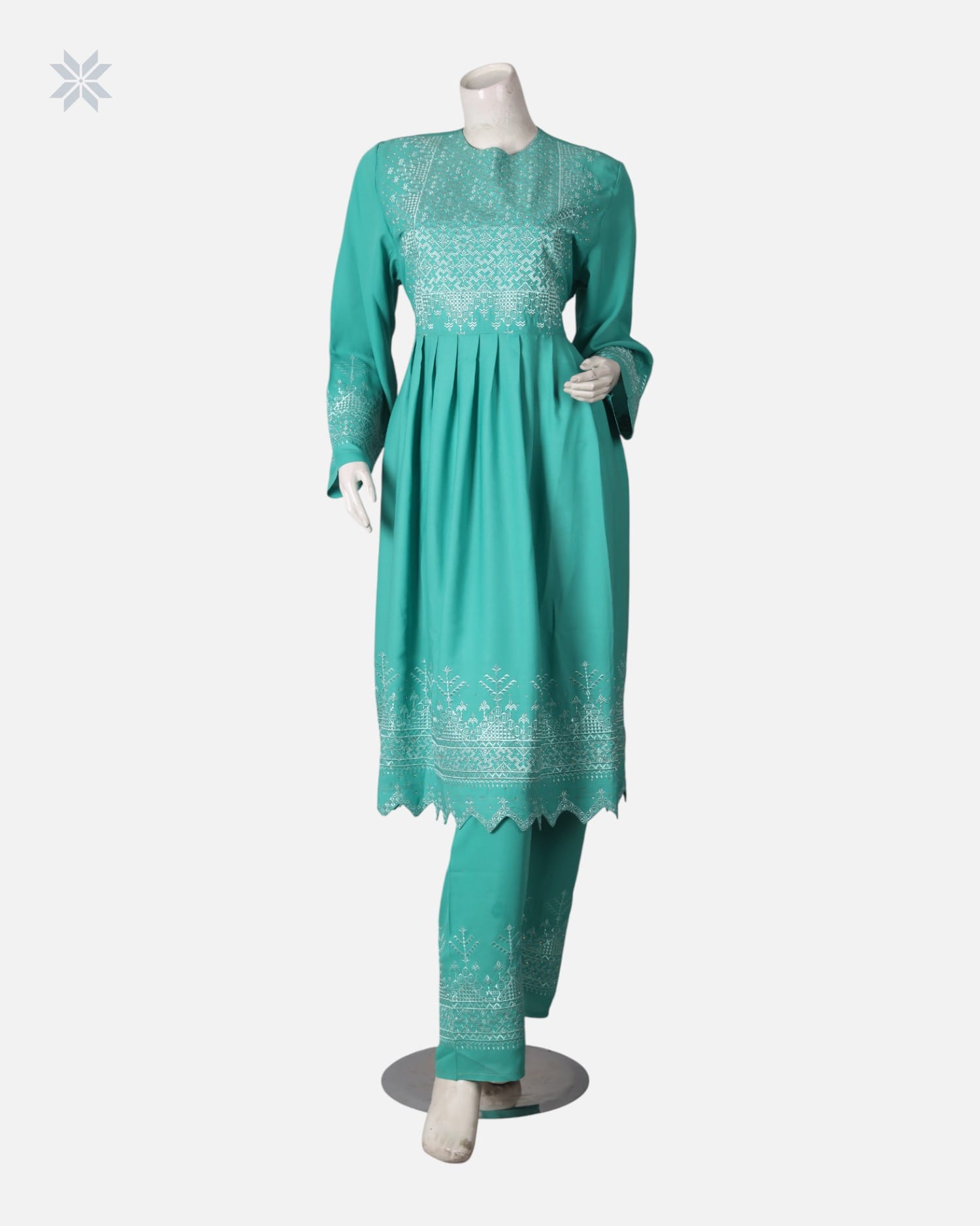 Teal Green Hazaragi Dress Set