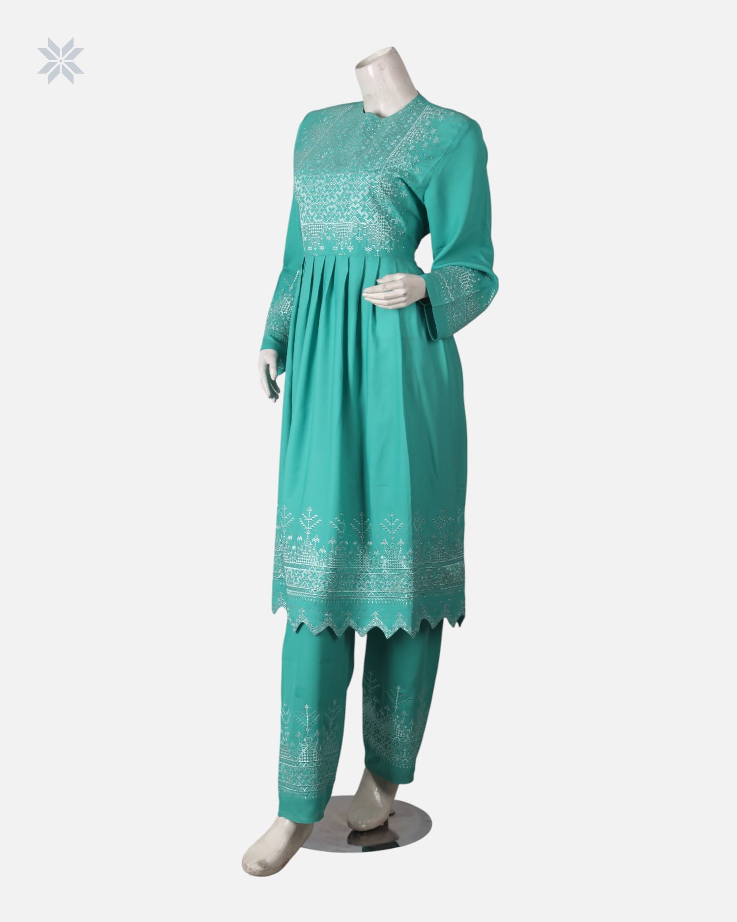 Teal Green Hazaragi Dress Set
