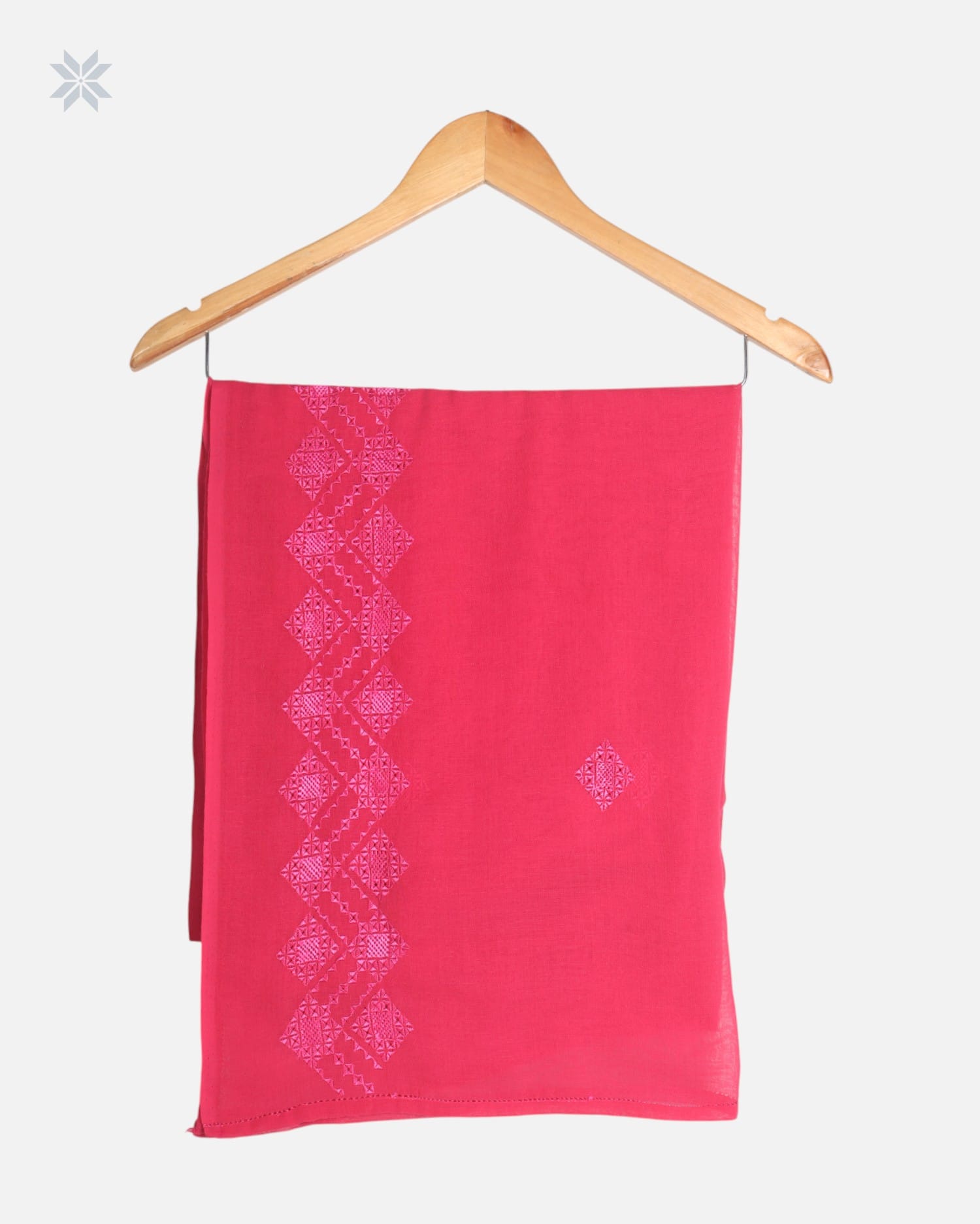Rose Pink Hand Embroidered Chiffon Chador