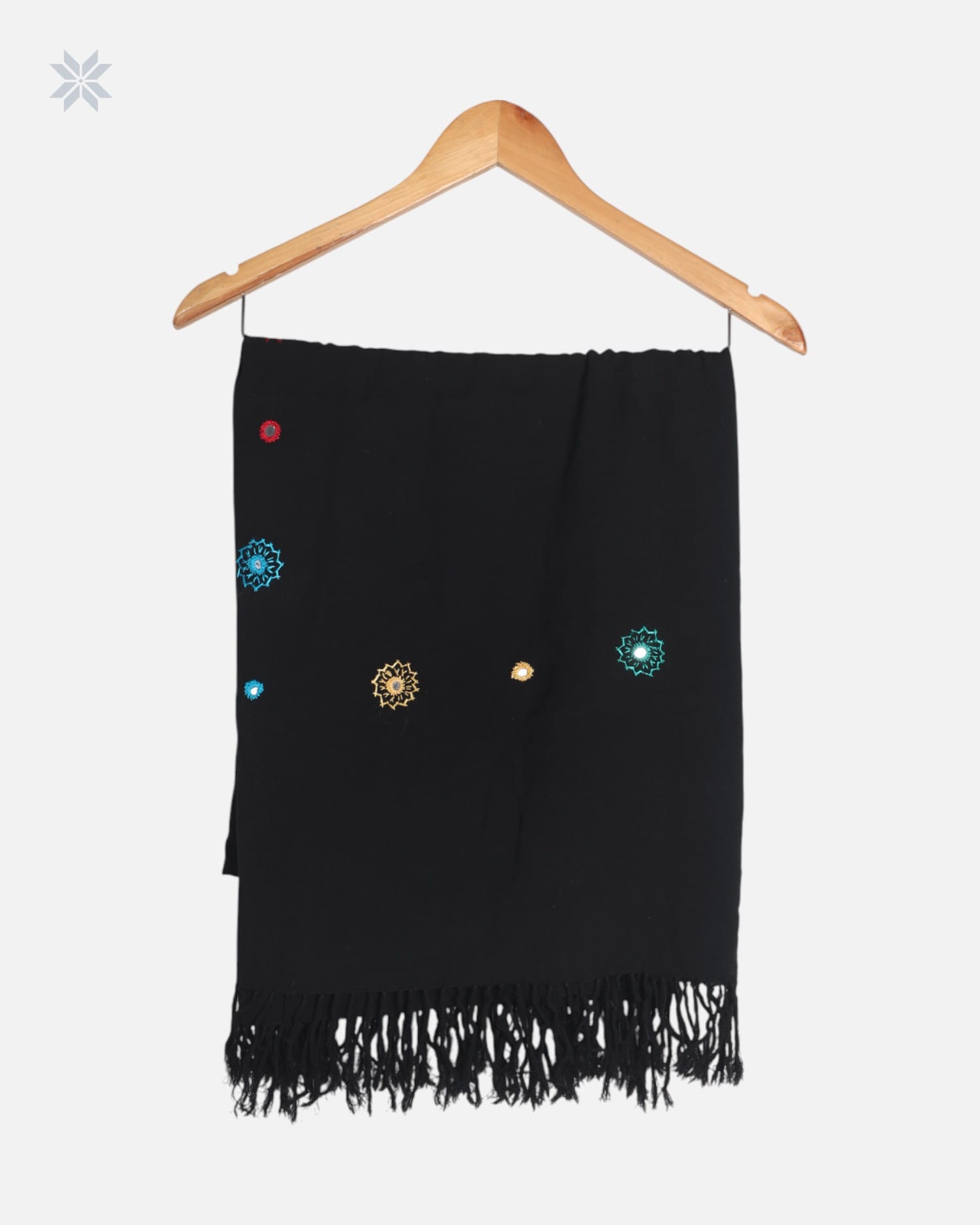 Black Cotton Chador with Hand Embroidery