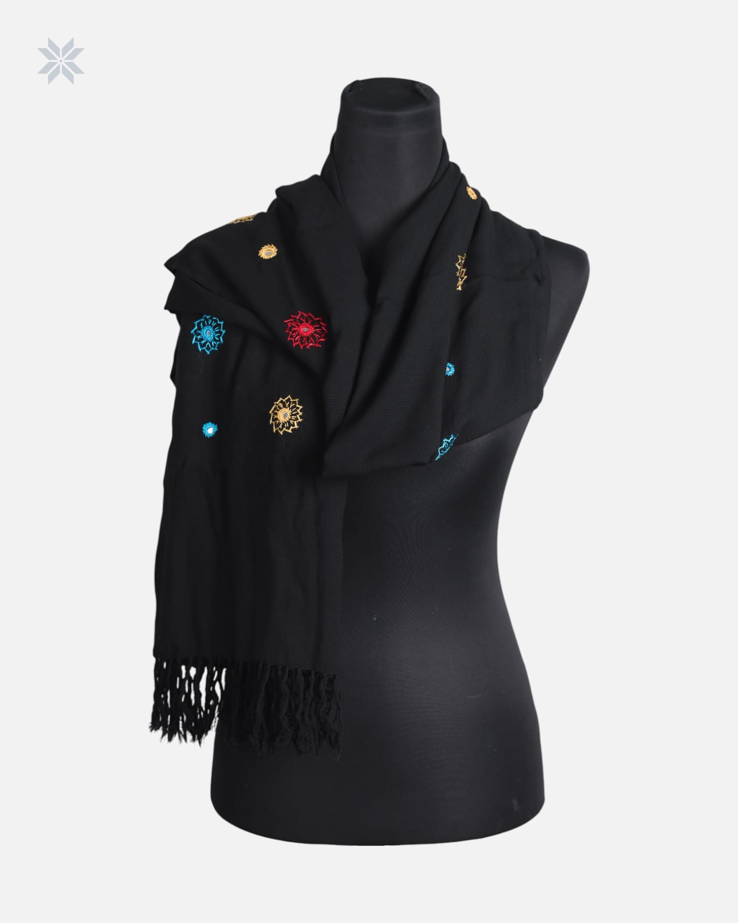 Black Cotton Chador with Hand Embroidery