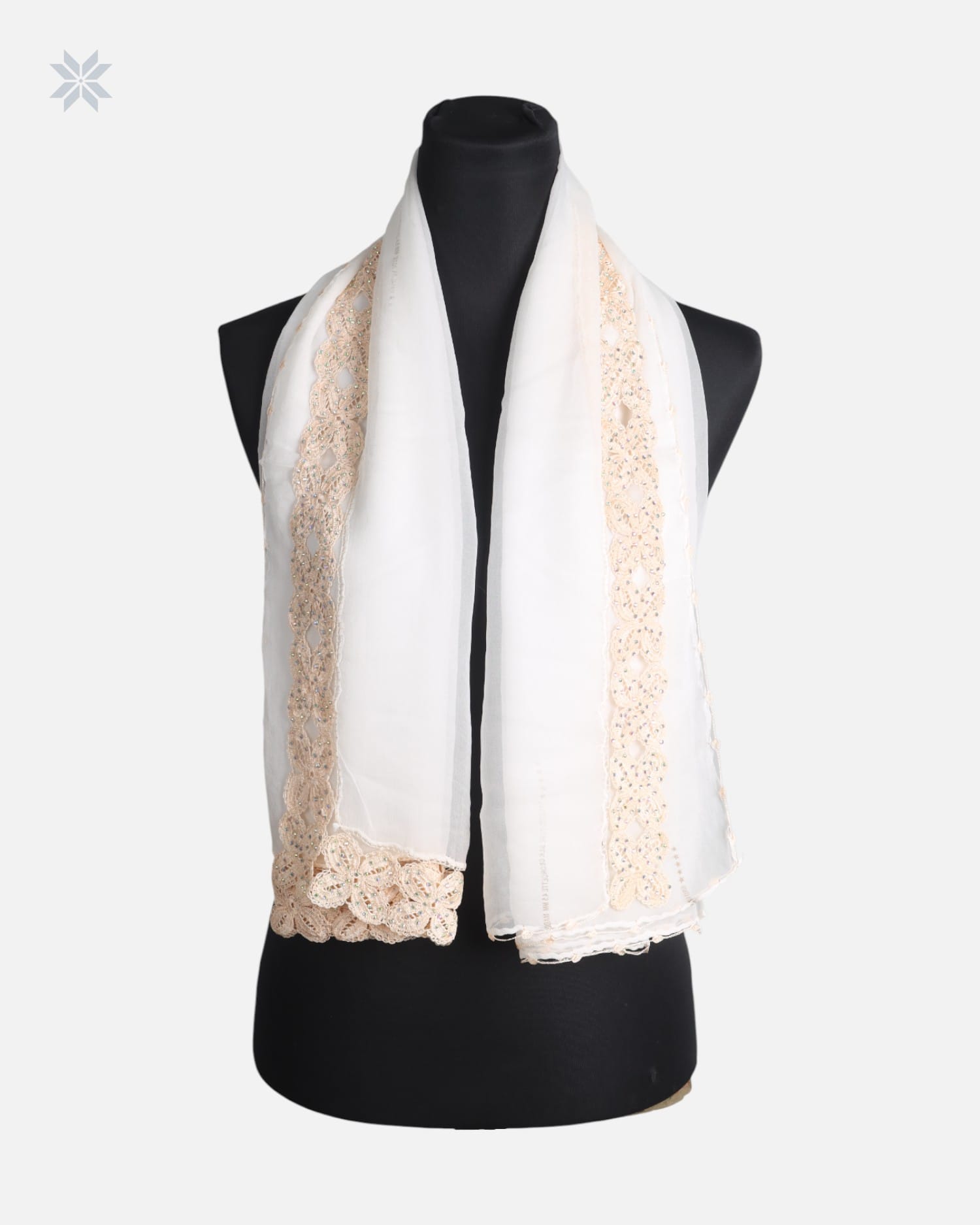White Lace Trimmed Chador