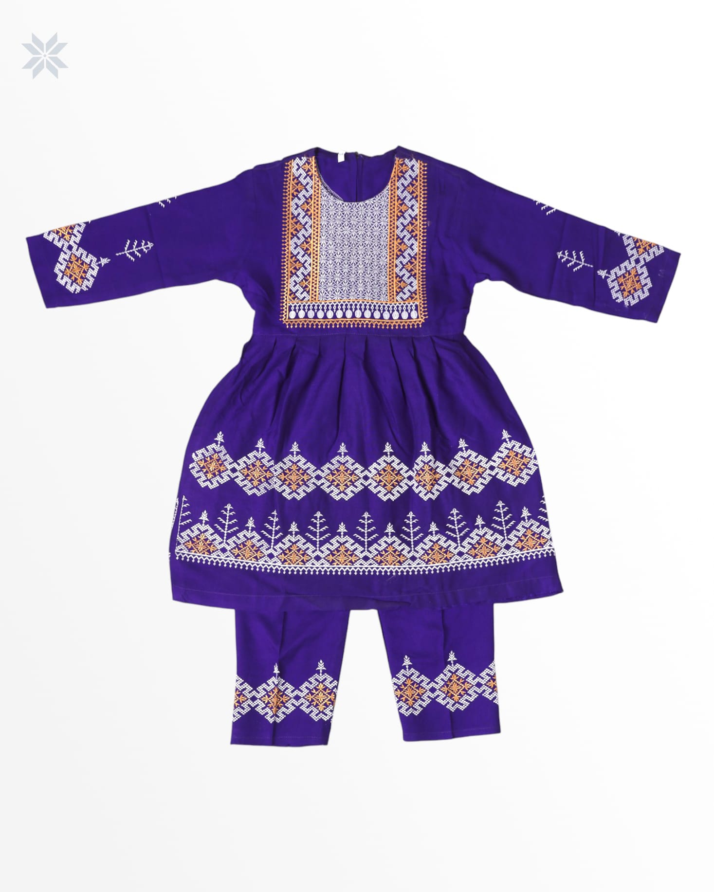 Purple Afghan Kids Dress Set