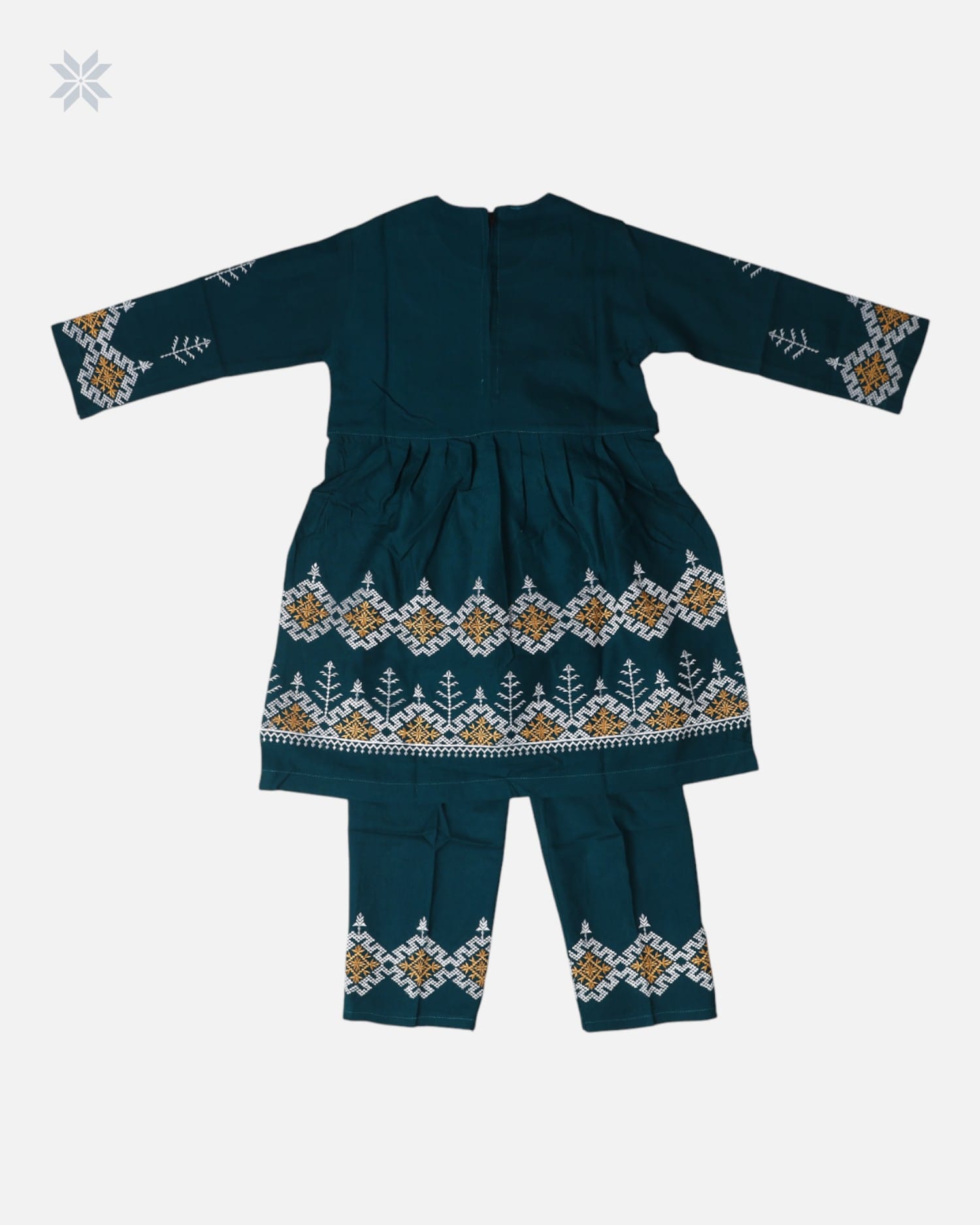 Teal Green Afghan Kids Dress Set