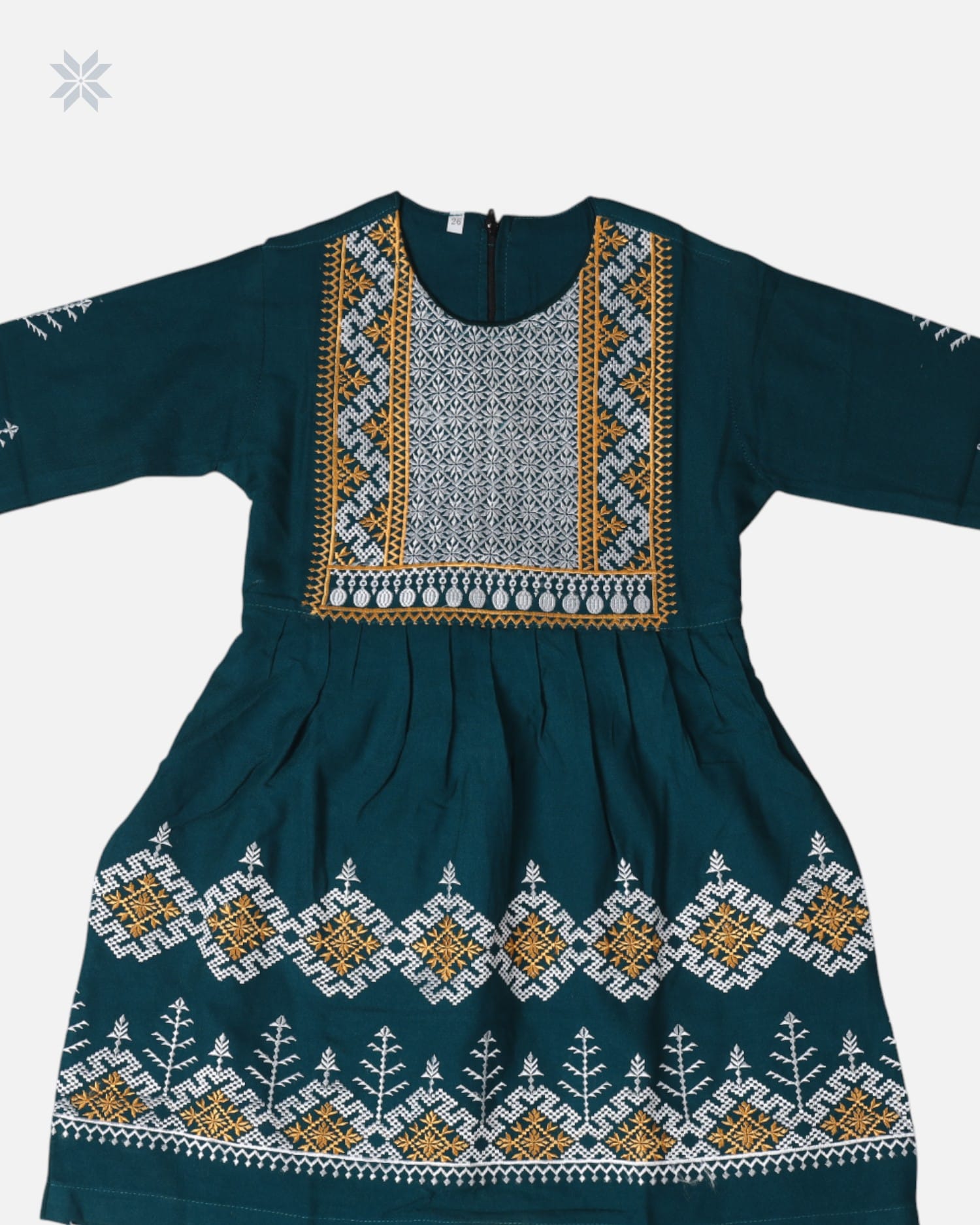 Teal Green Afghan Kids Dress Set