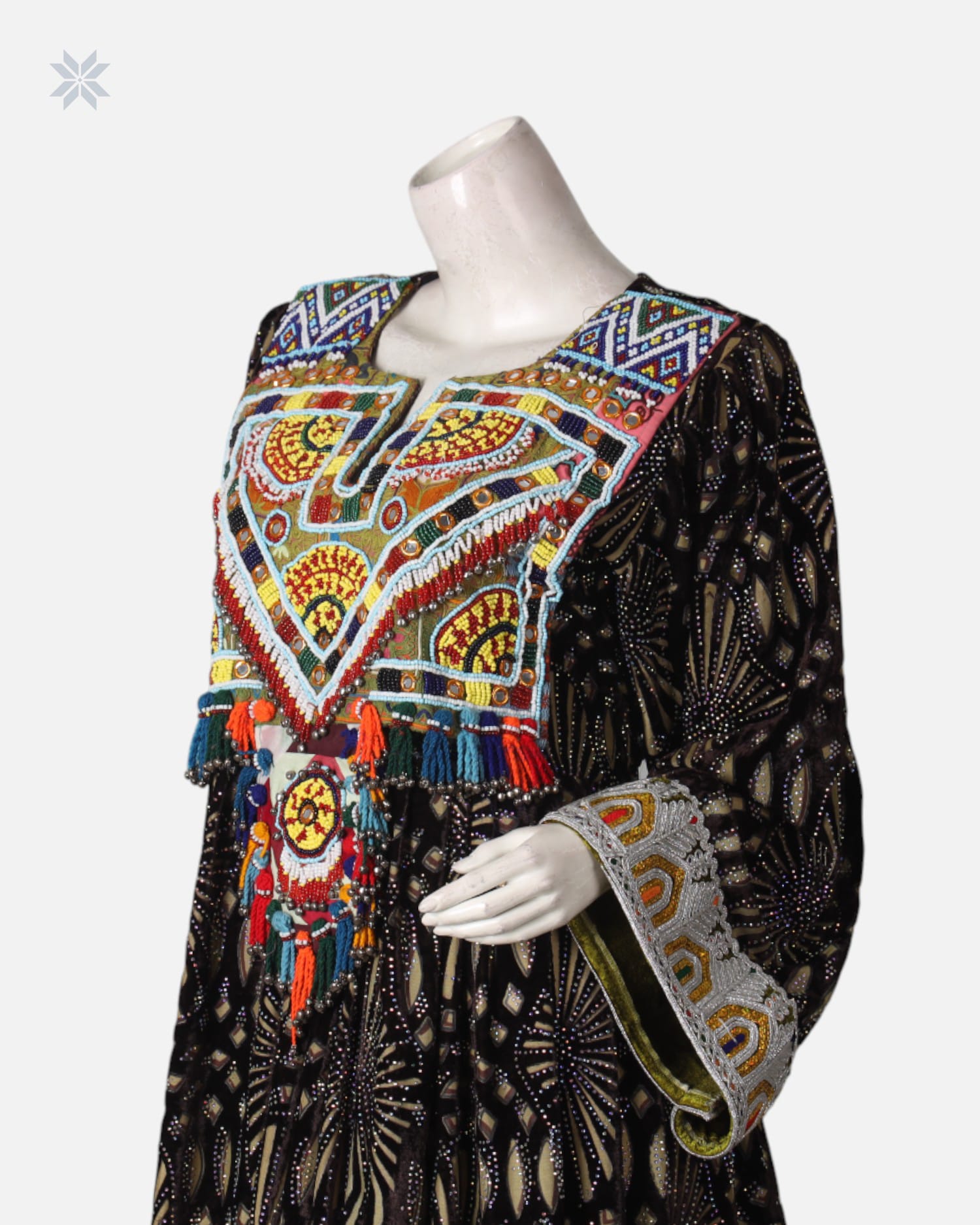 Black Authentic Dress with Traditional Hand Embroidery Charmadozi