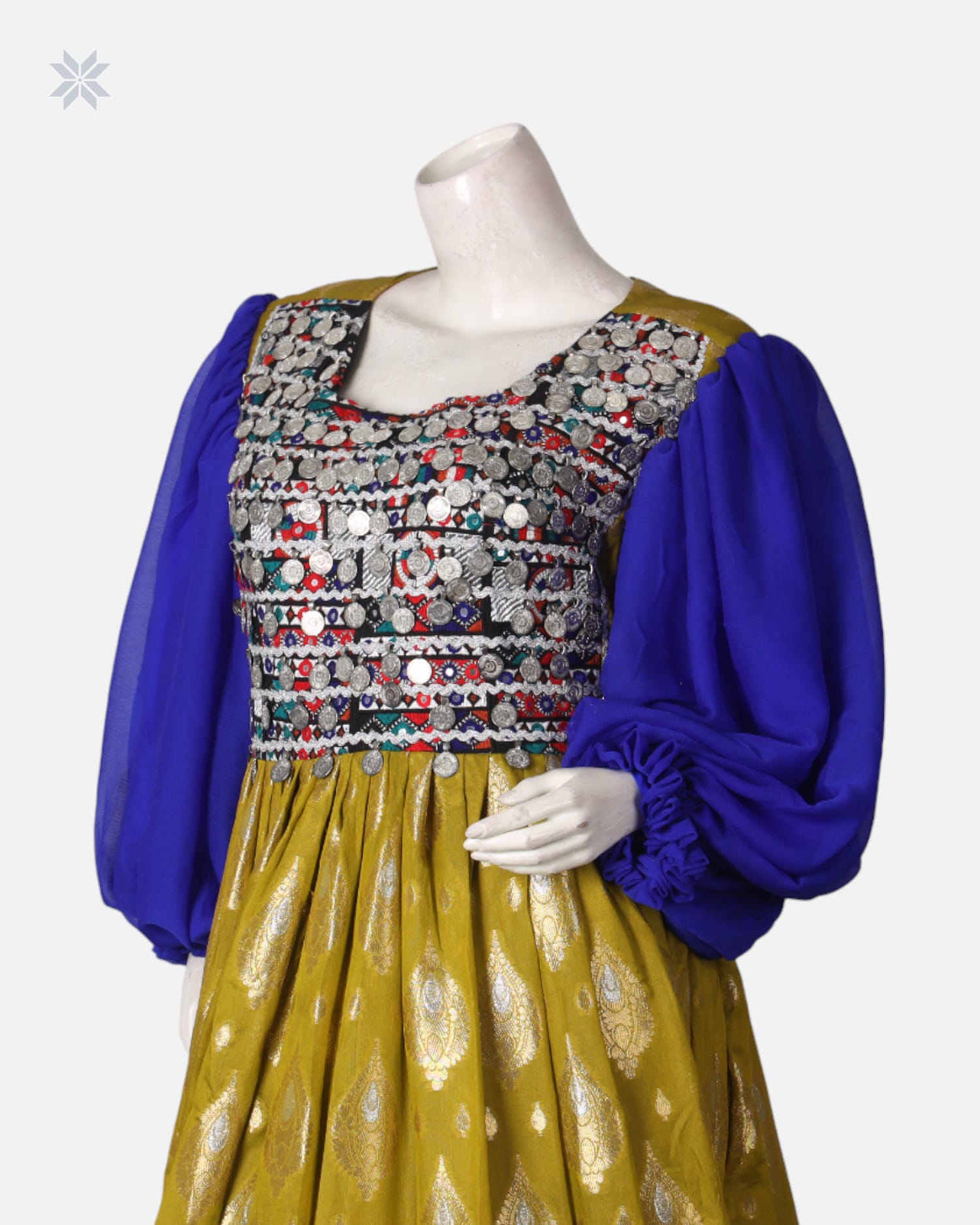 Traditional Afghan Red Velvet Dress with Decorative Detailing