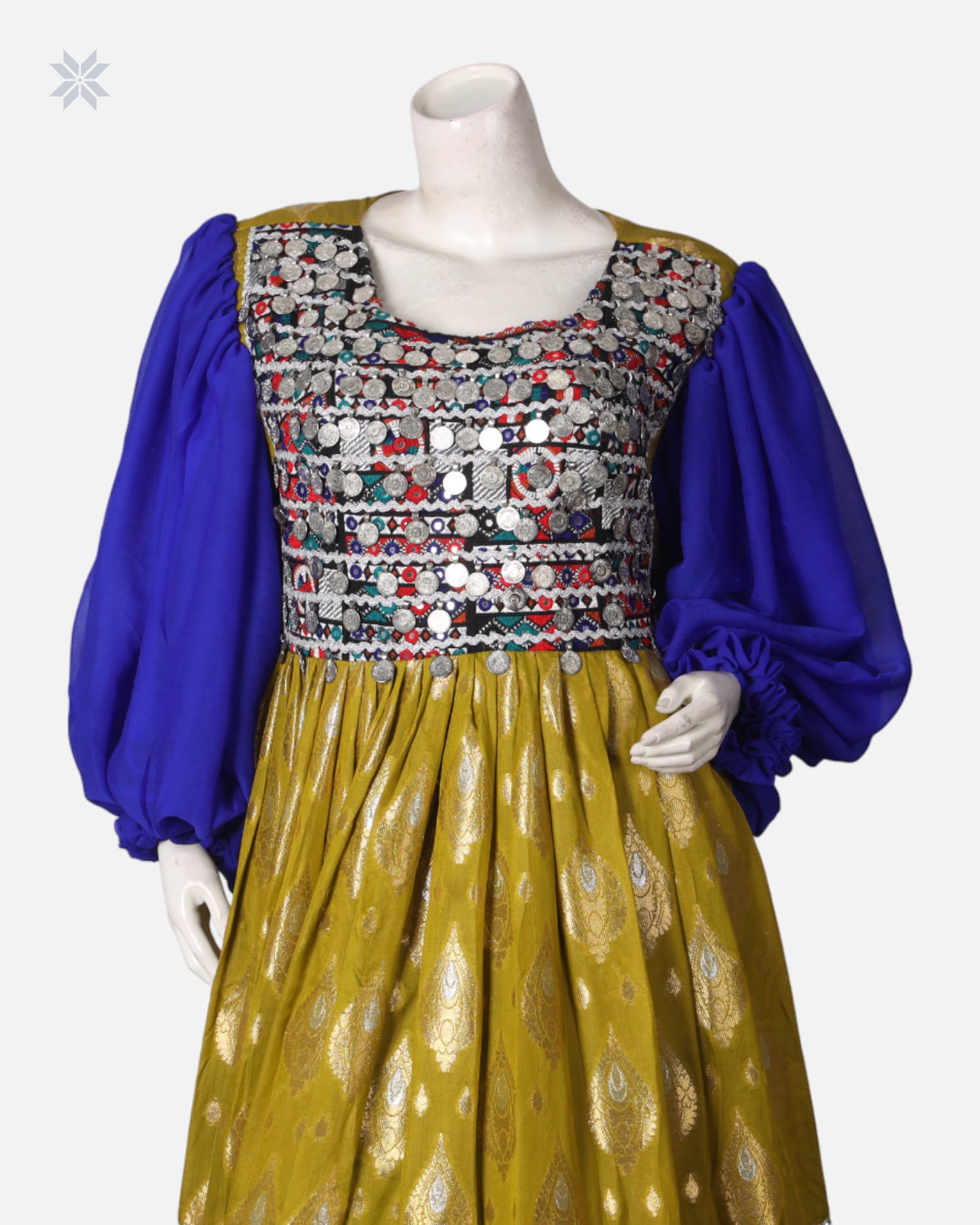 Traditional Afghan Red Velvet Dress with Decorative Detailing
