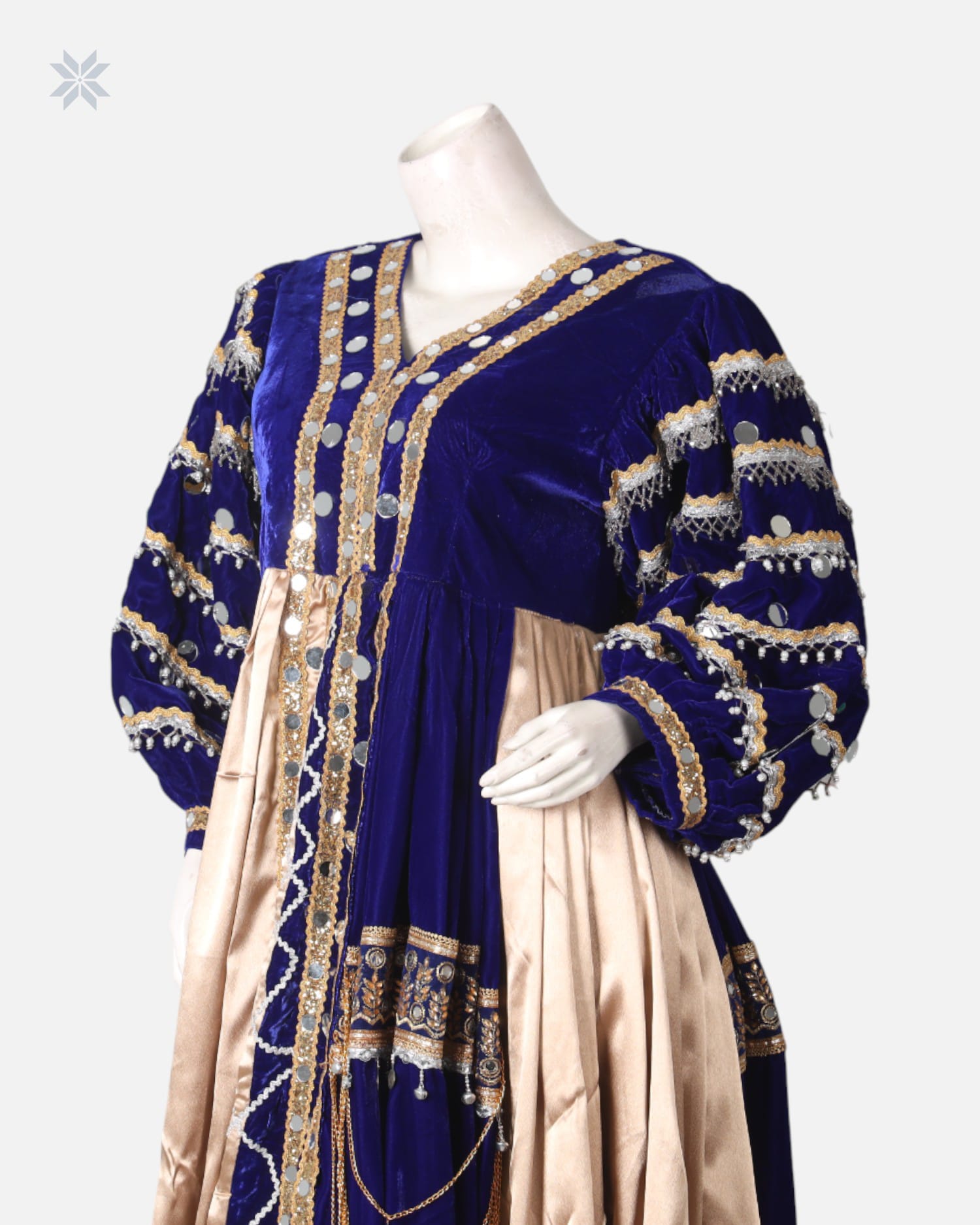 Afghan Traditional Velvet Dress with Satin and Modern Design