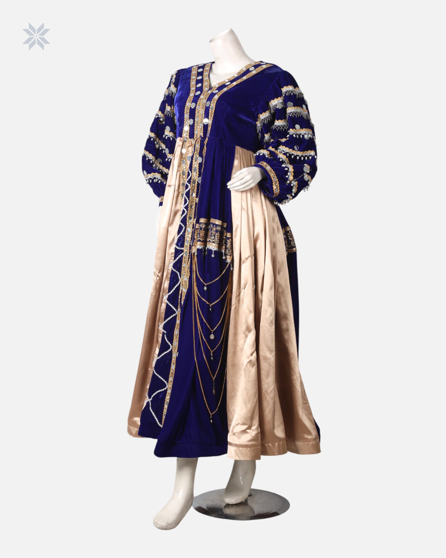 Afghan Traditional Velvet Dress with Satin and Modern Design