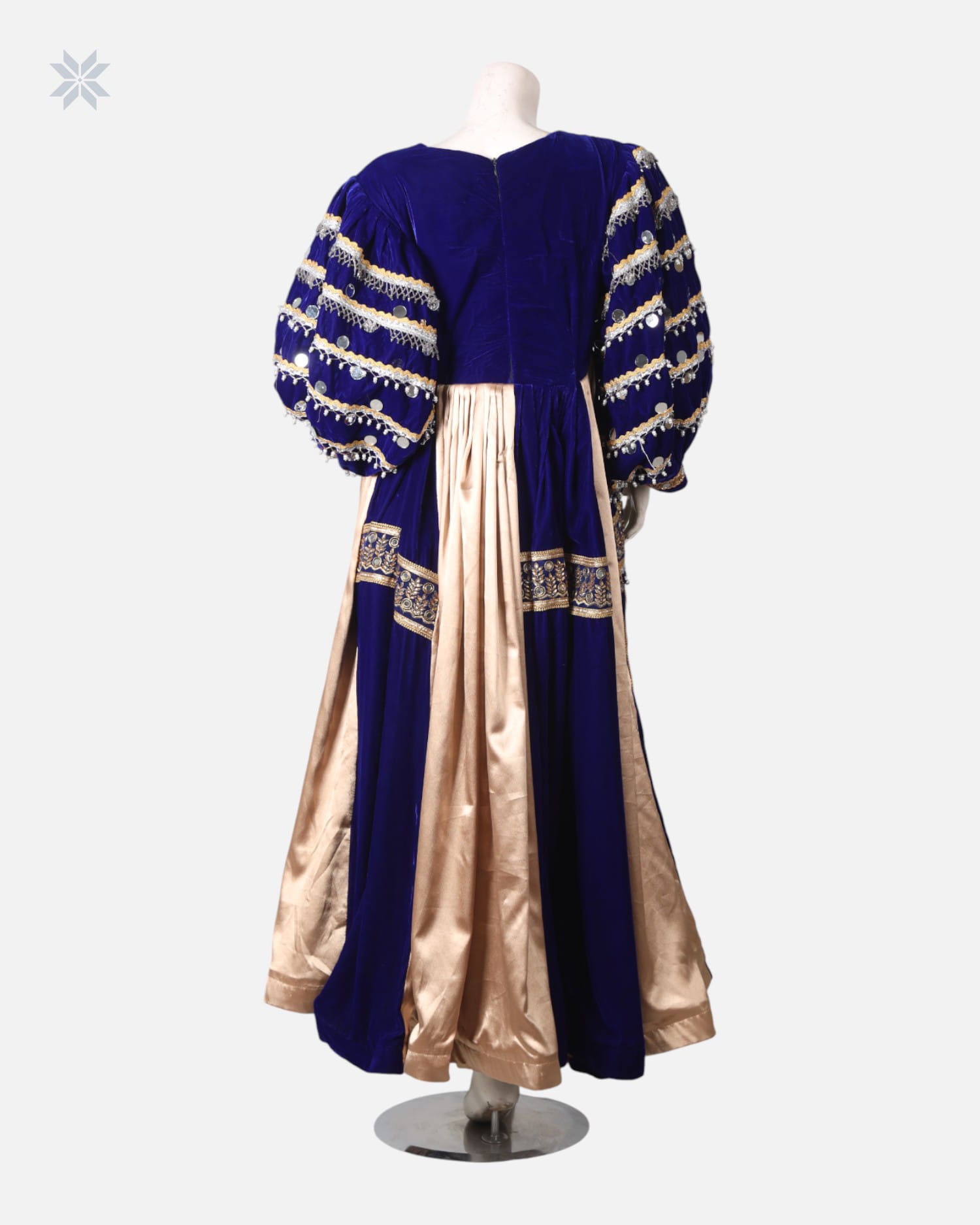 Afghan Traditional Velvet Dress with Satin and Modern Design
