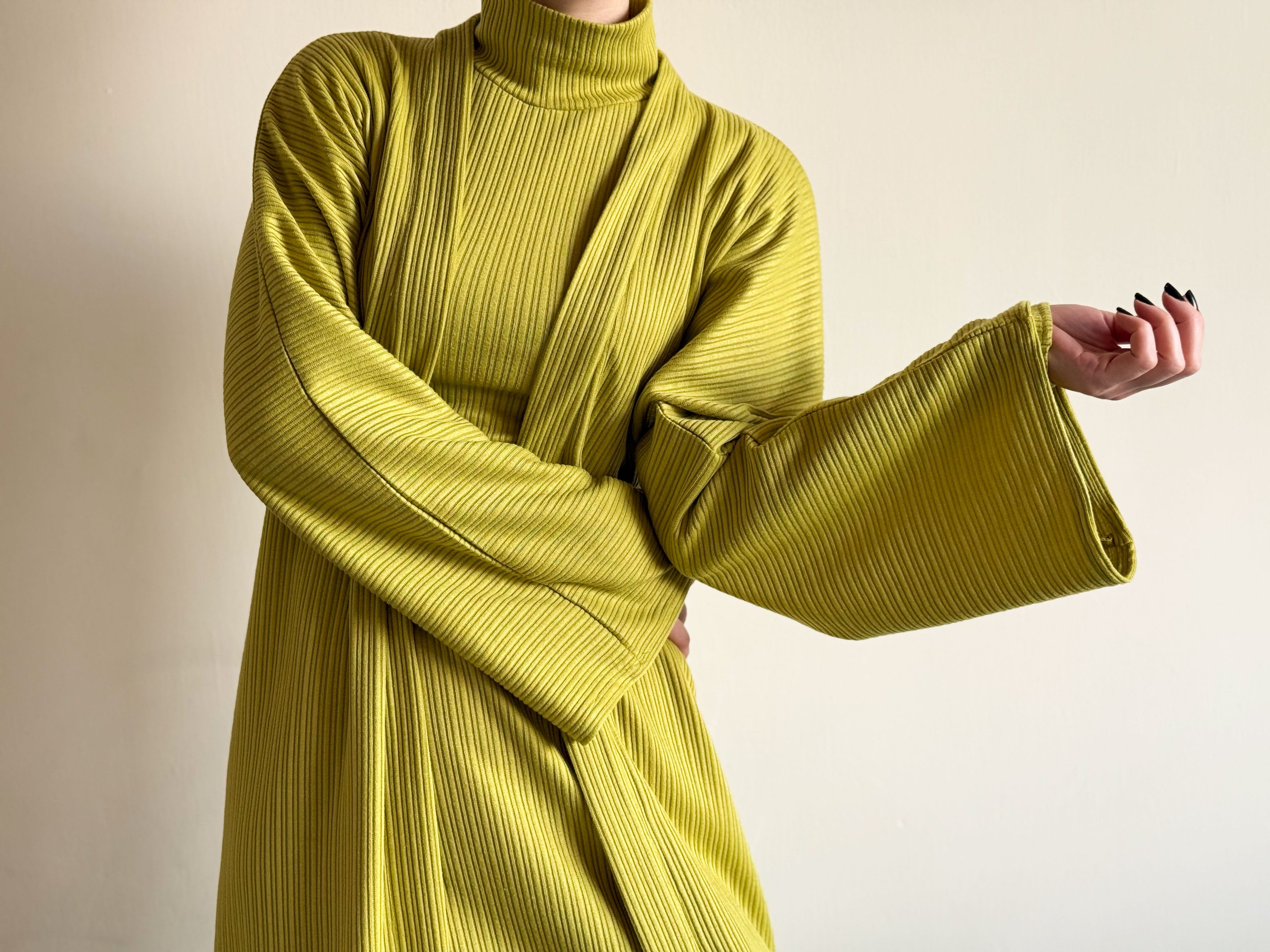 The Olive Harmony Set Slim Maxi Dress & Coordinated Long Coat