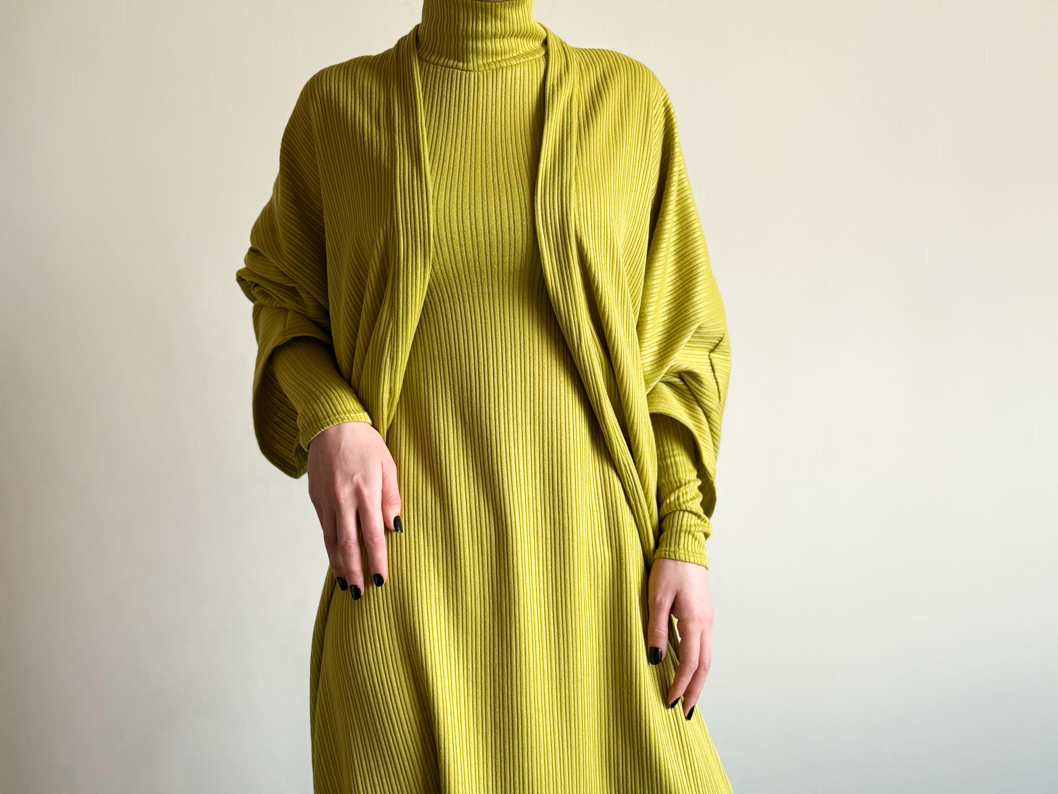 The Olive Harmony Set Slim Maxi Dress & Coordinated Long Coat