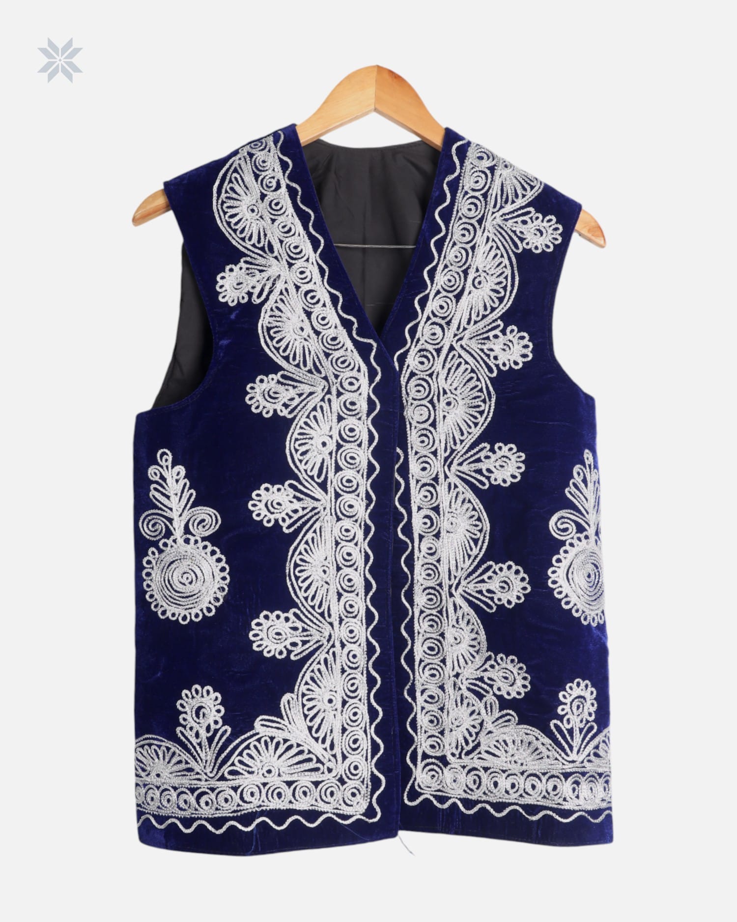 Afghan Velvet Waistcoat with Traditional Charma Dozi