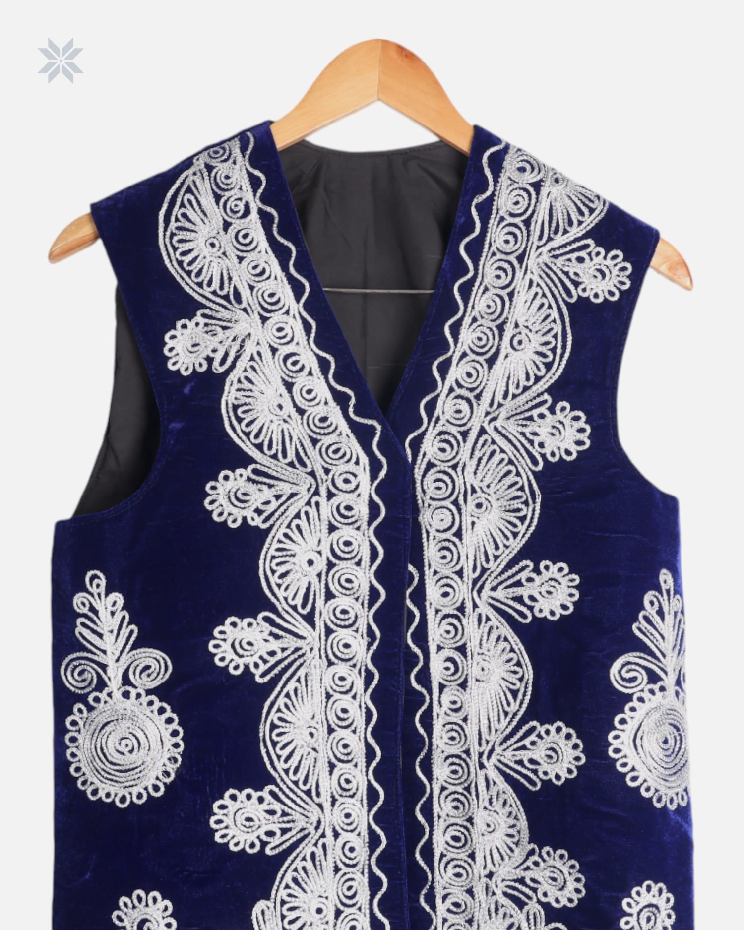 Afghan Velvet Waistcoat with Traditional Charma Dozi