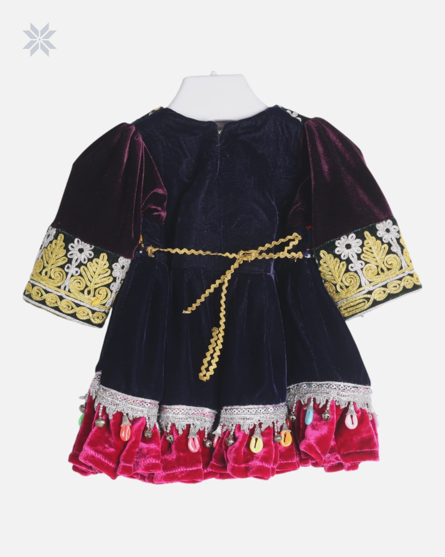 Afghan Toddler Dress with Traditional Charma Dozi Leatherwork