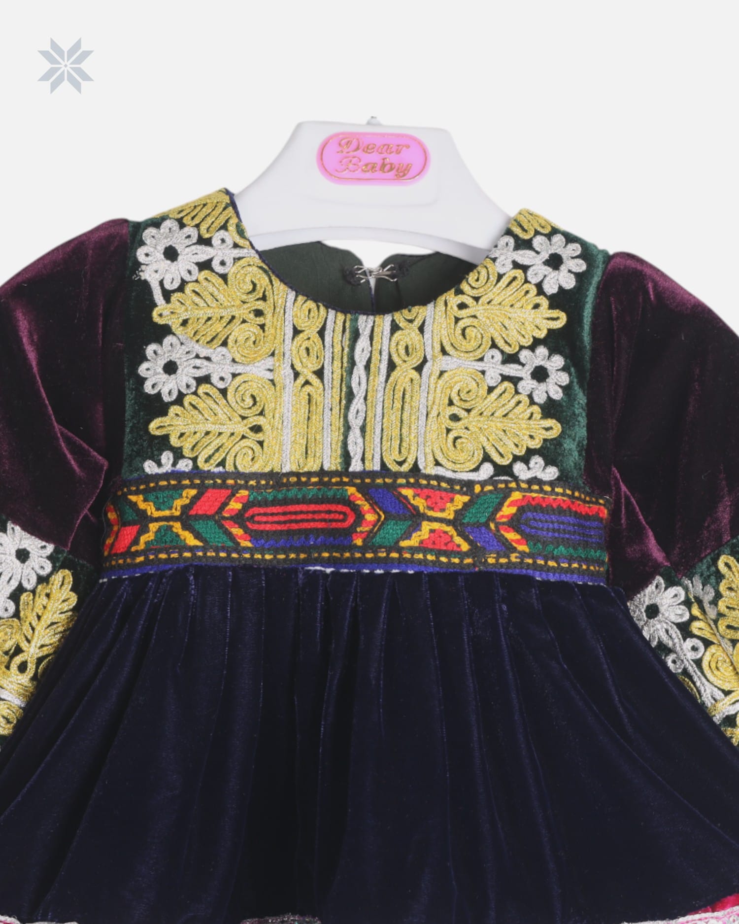 Afghan Toddler Dress with Traditional Charma Dozi Leatherwork