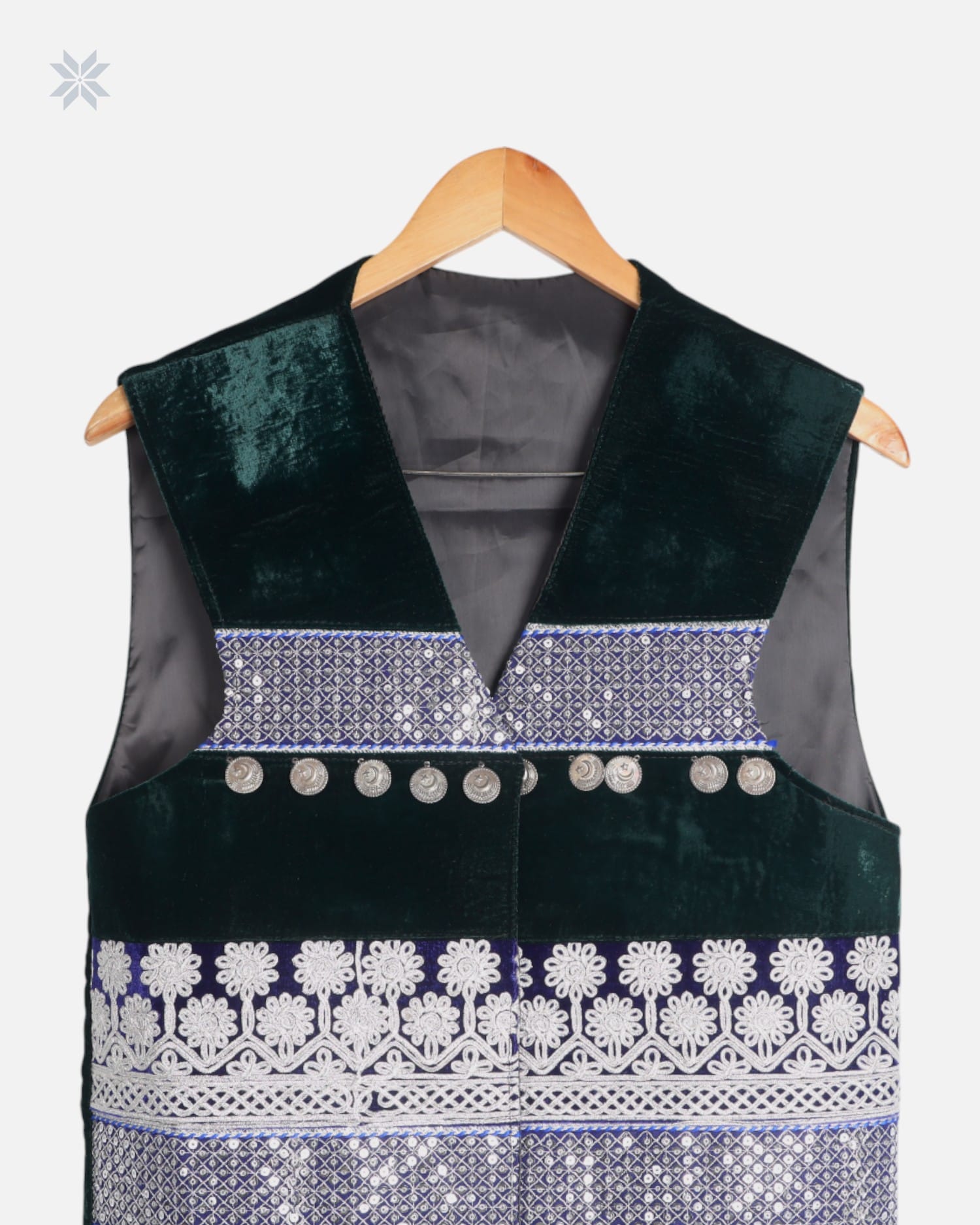 Afghan Traditional Velvet Waistcoat with Charma Dozi