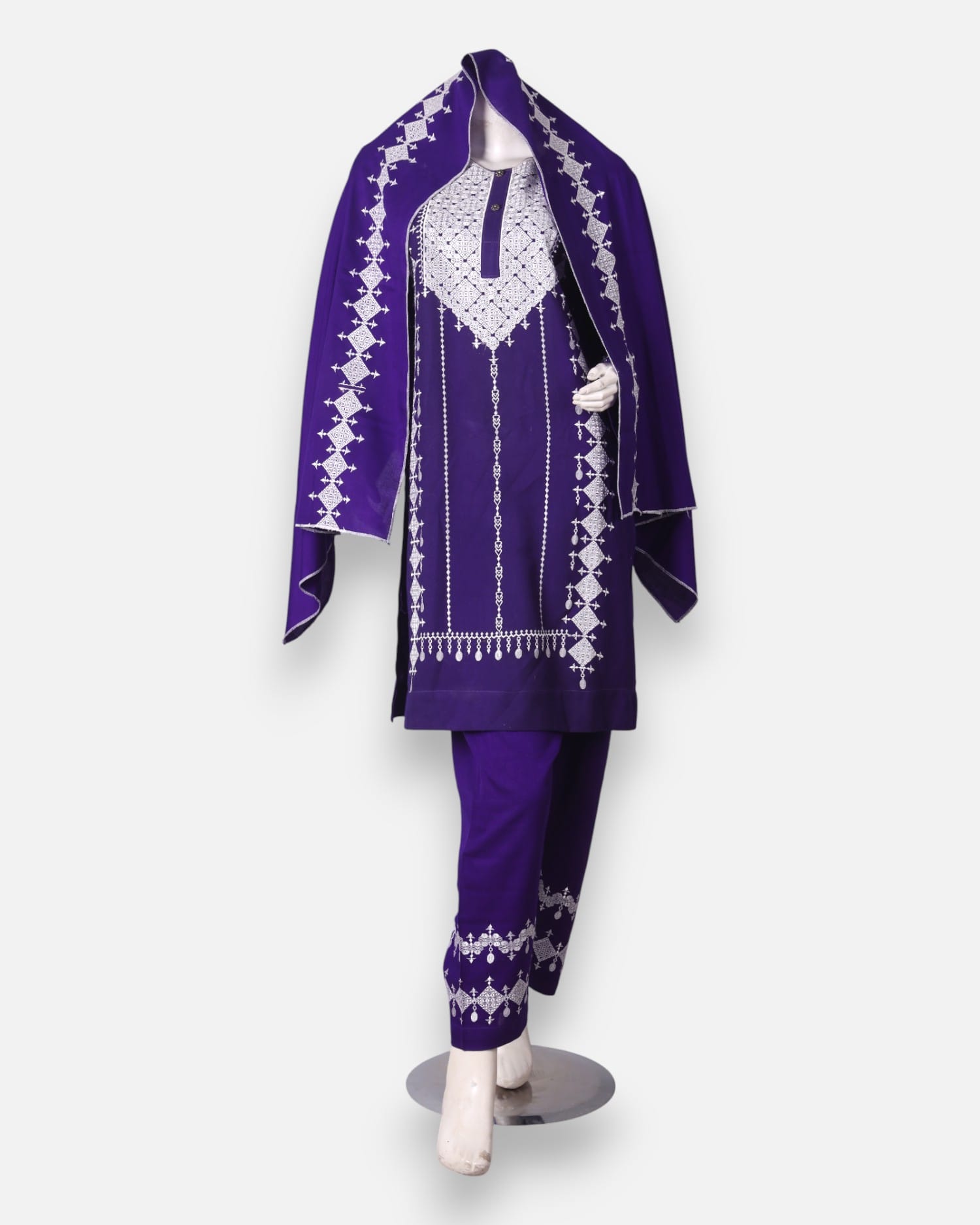Purple Embroidered Dress