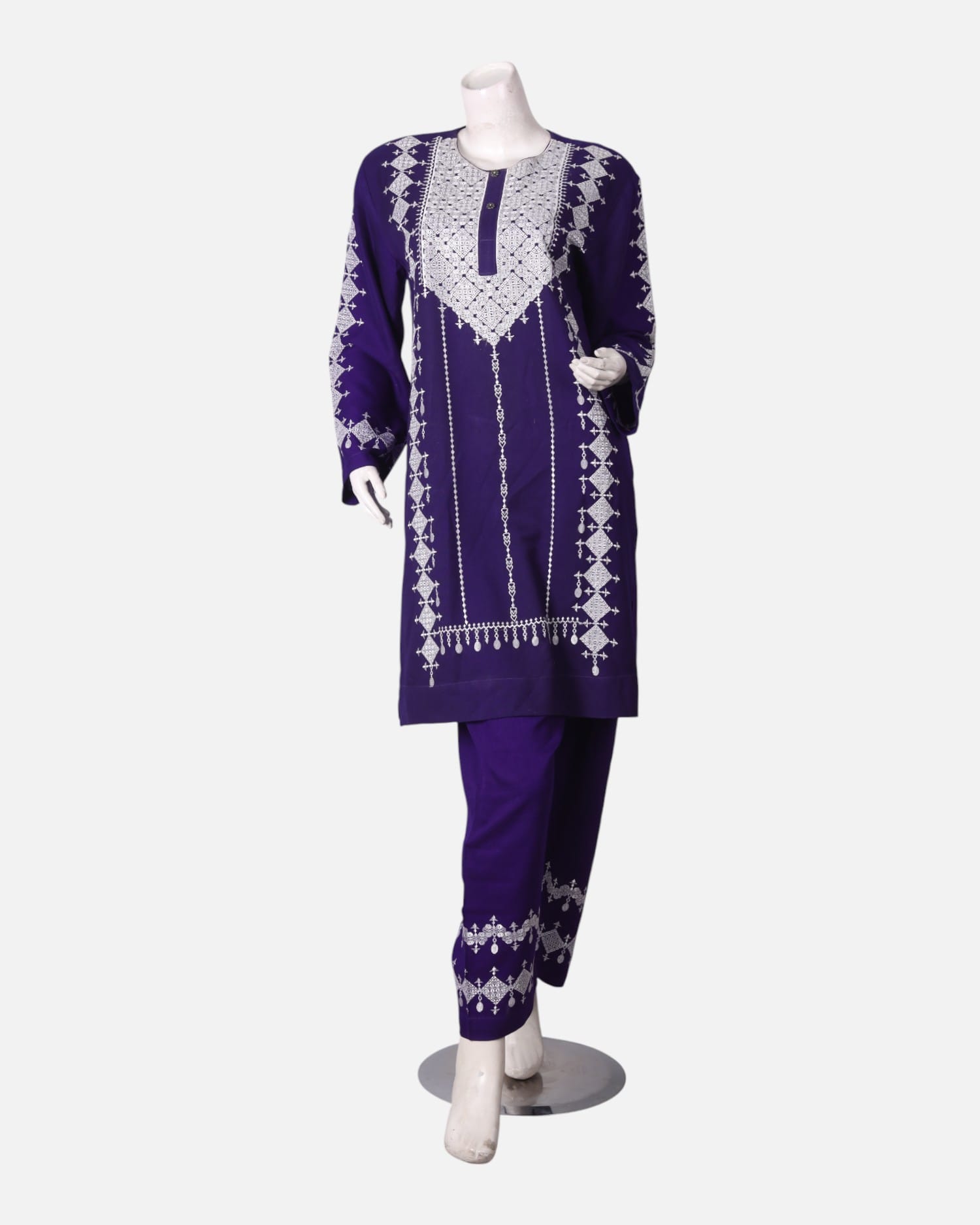 Purple Embroidered Dress