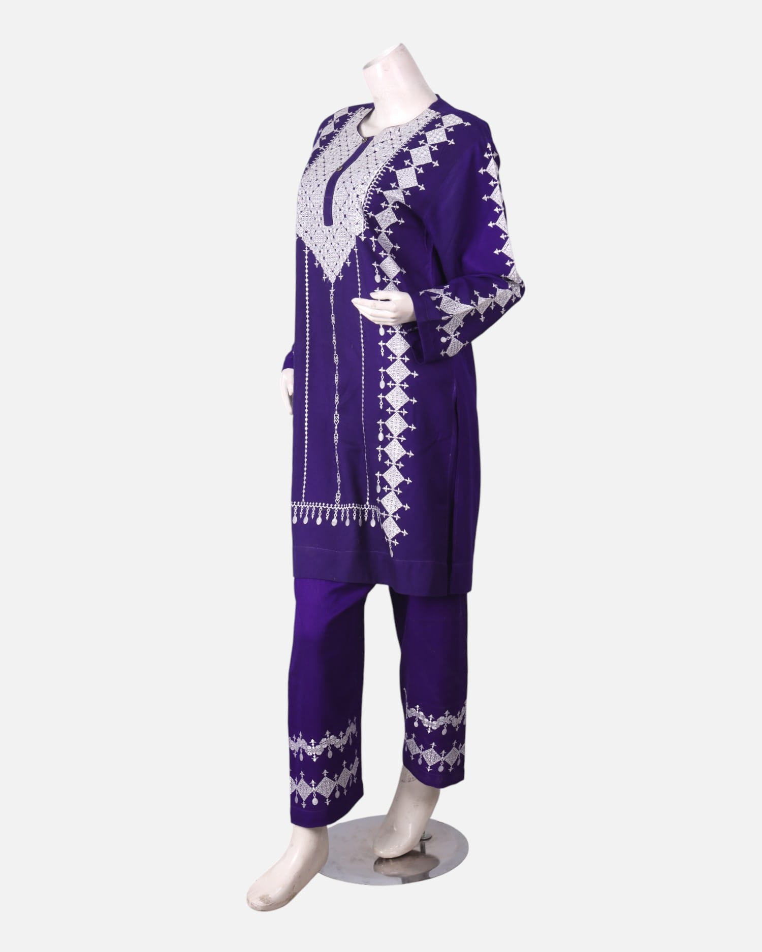 Purple Embroidered Dress