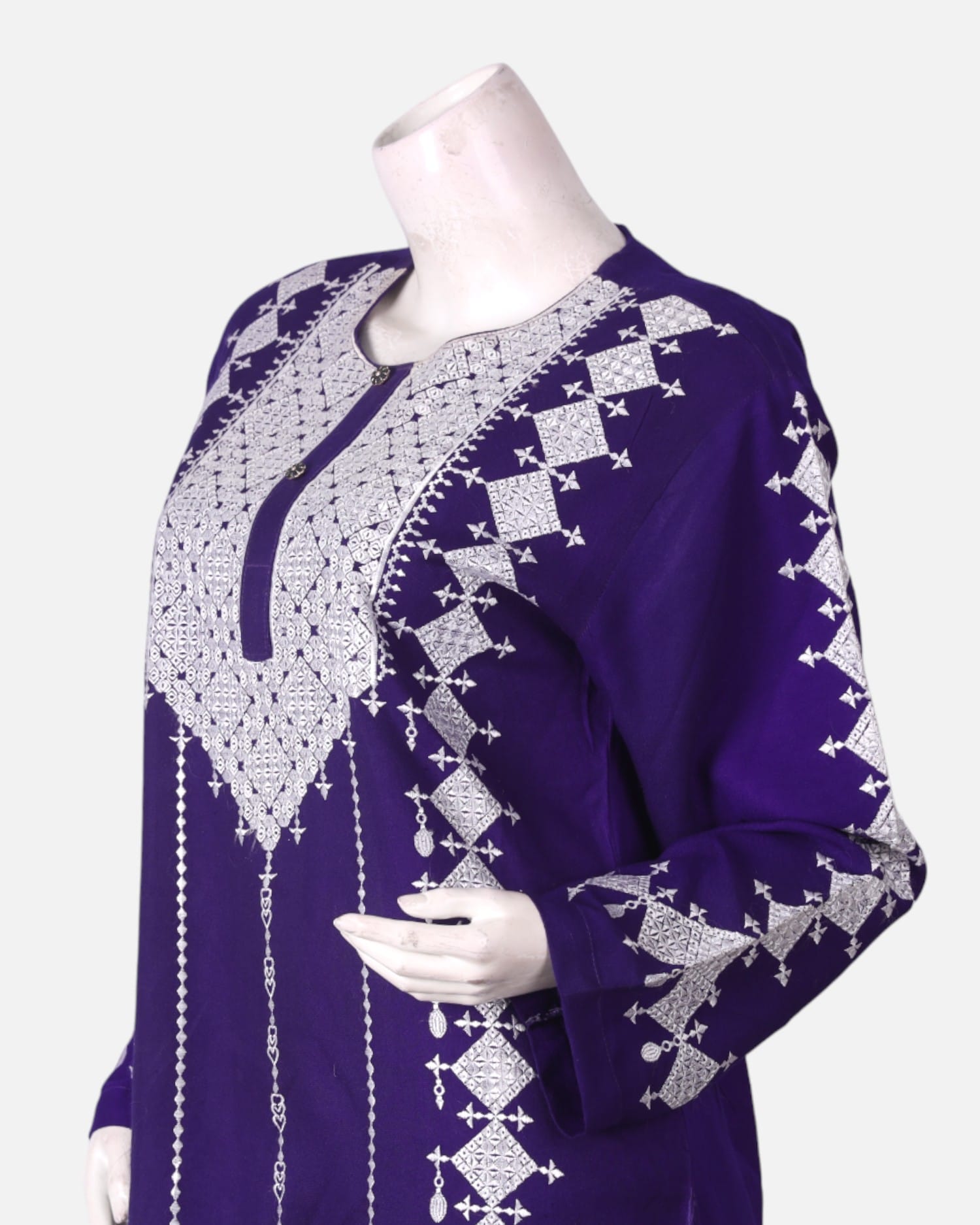 Purple Embroidered Dress