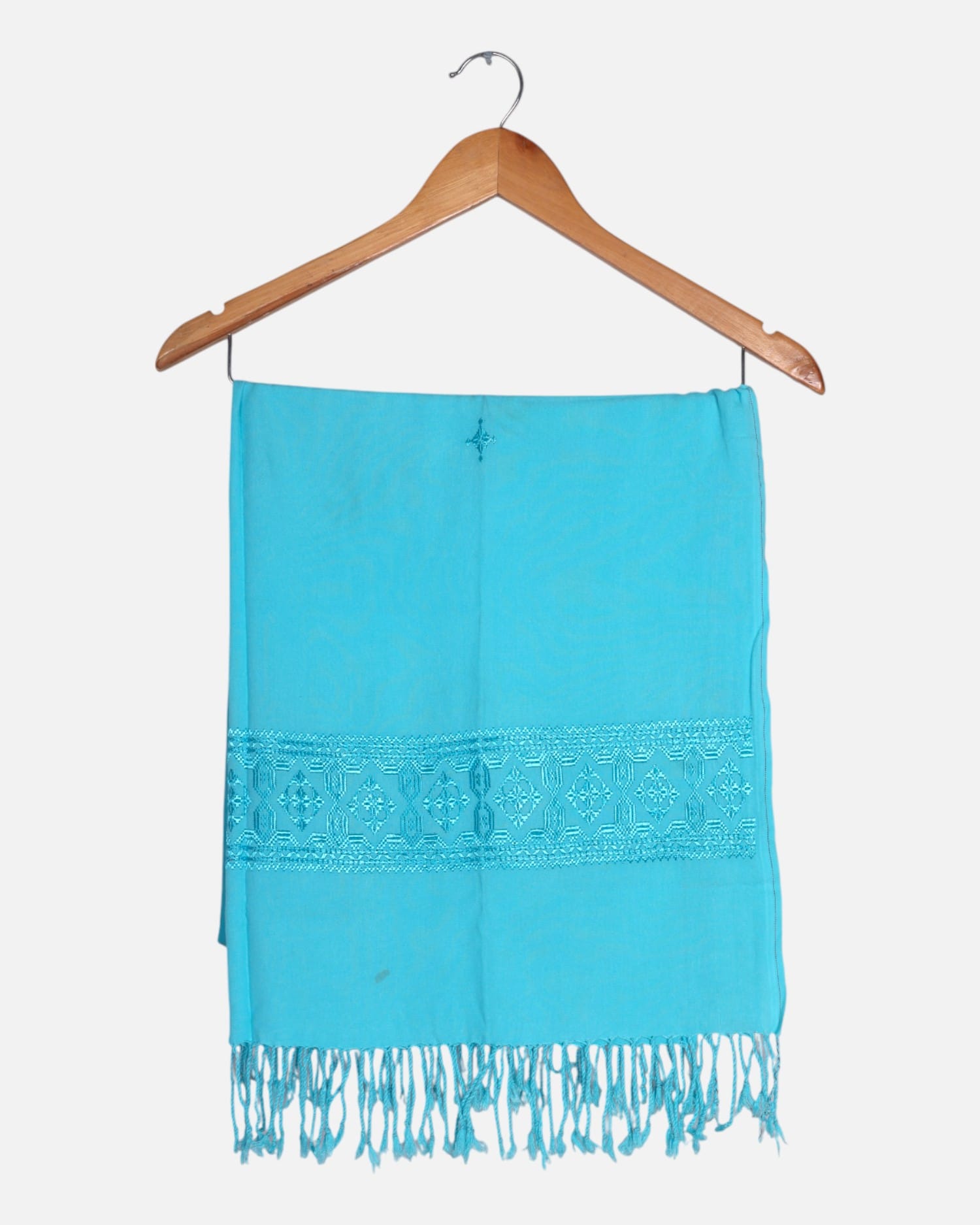 Sky Blue Afghan Cotton Scarf