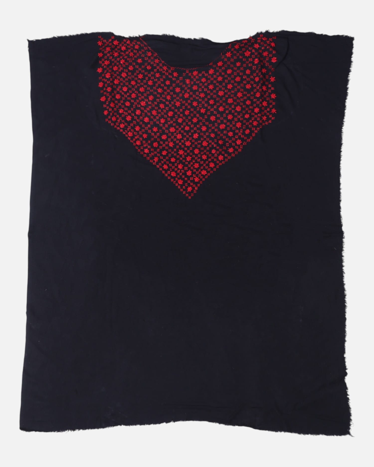Women’s Punjabi 3-Piece Set – Black Cotton with Red Hand Embroidery