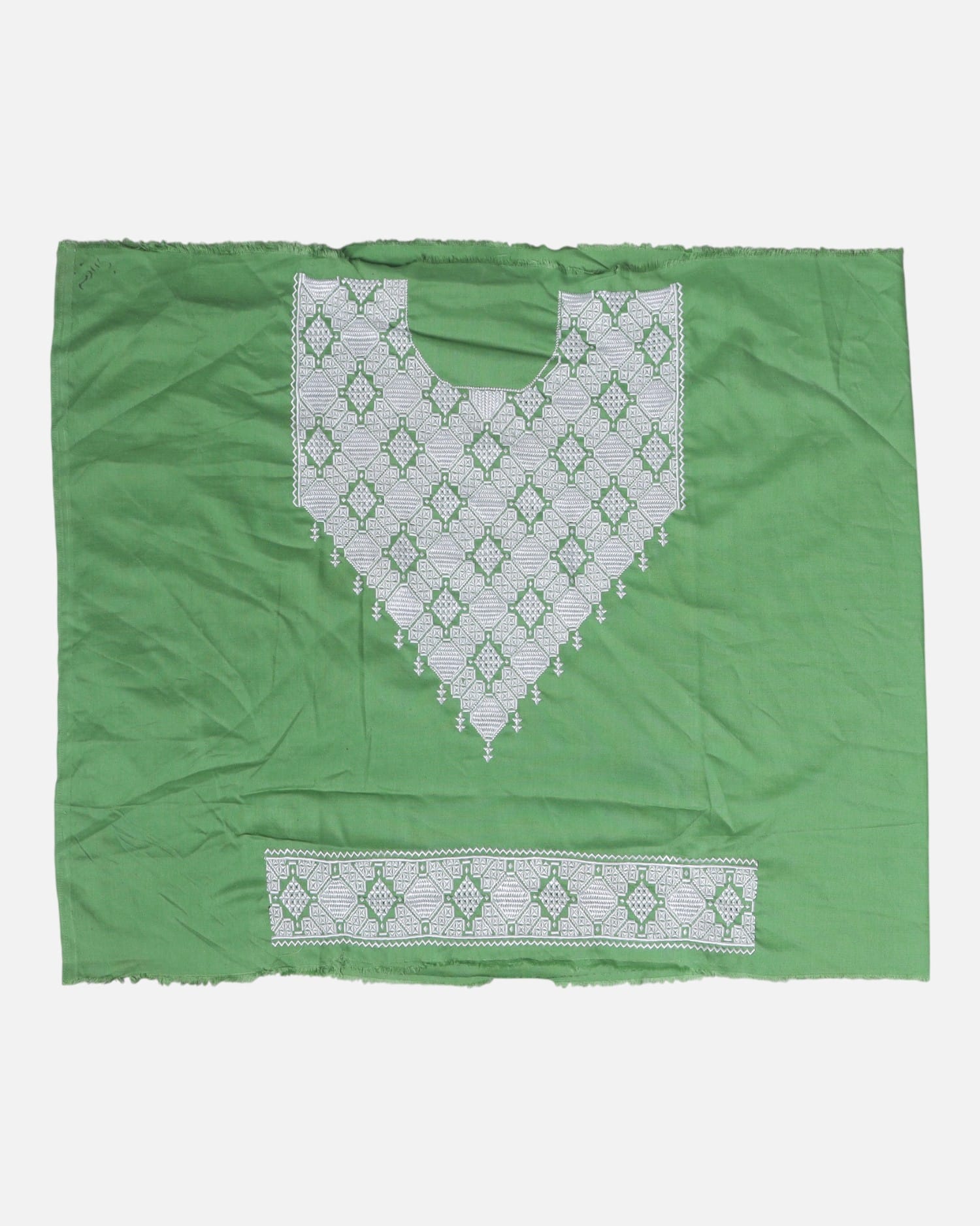 Green Hazargi Traditional Dress Fabric