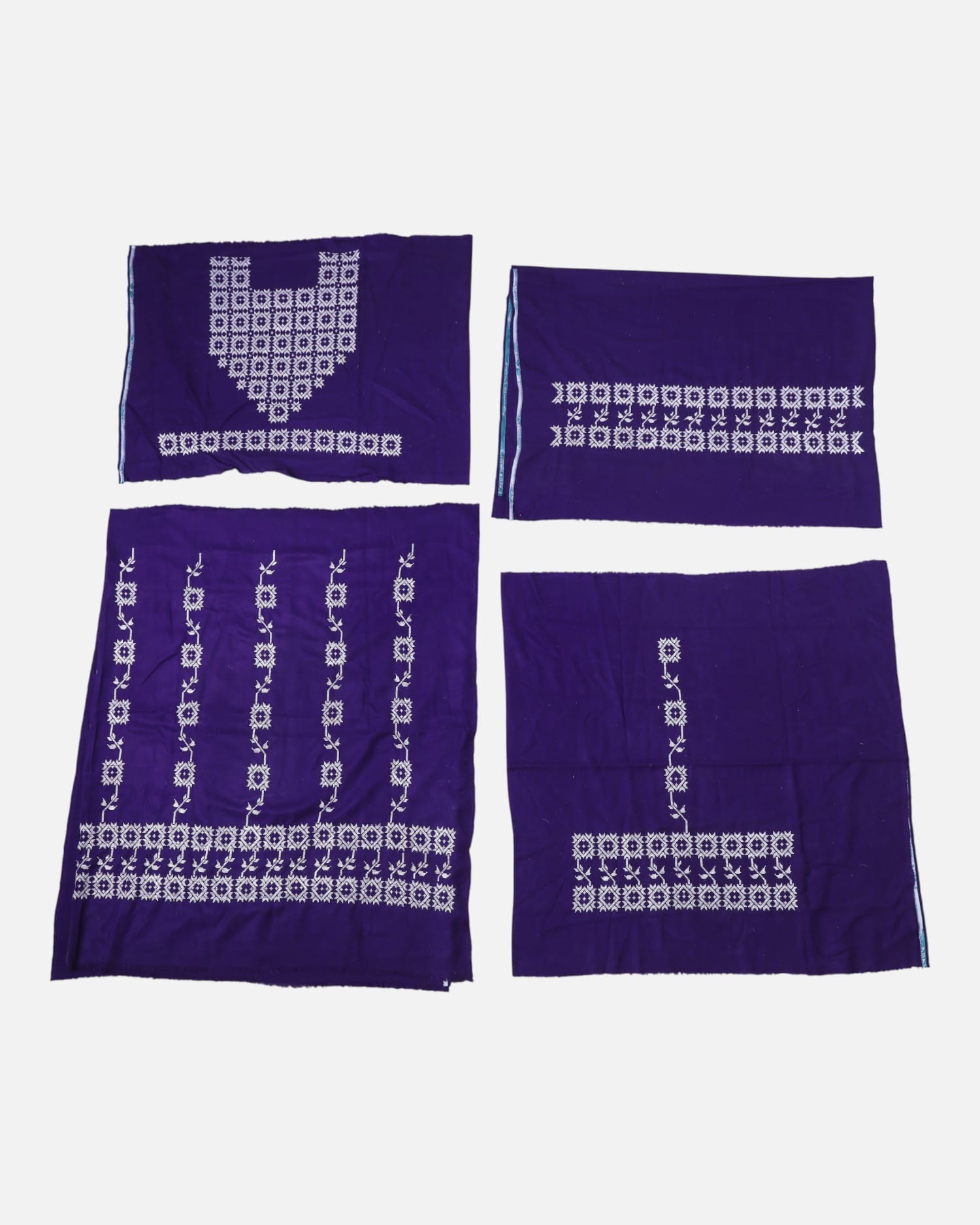 Blue Afghan Hazargi Unstitched Fabric