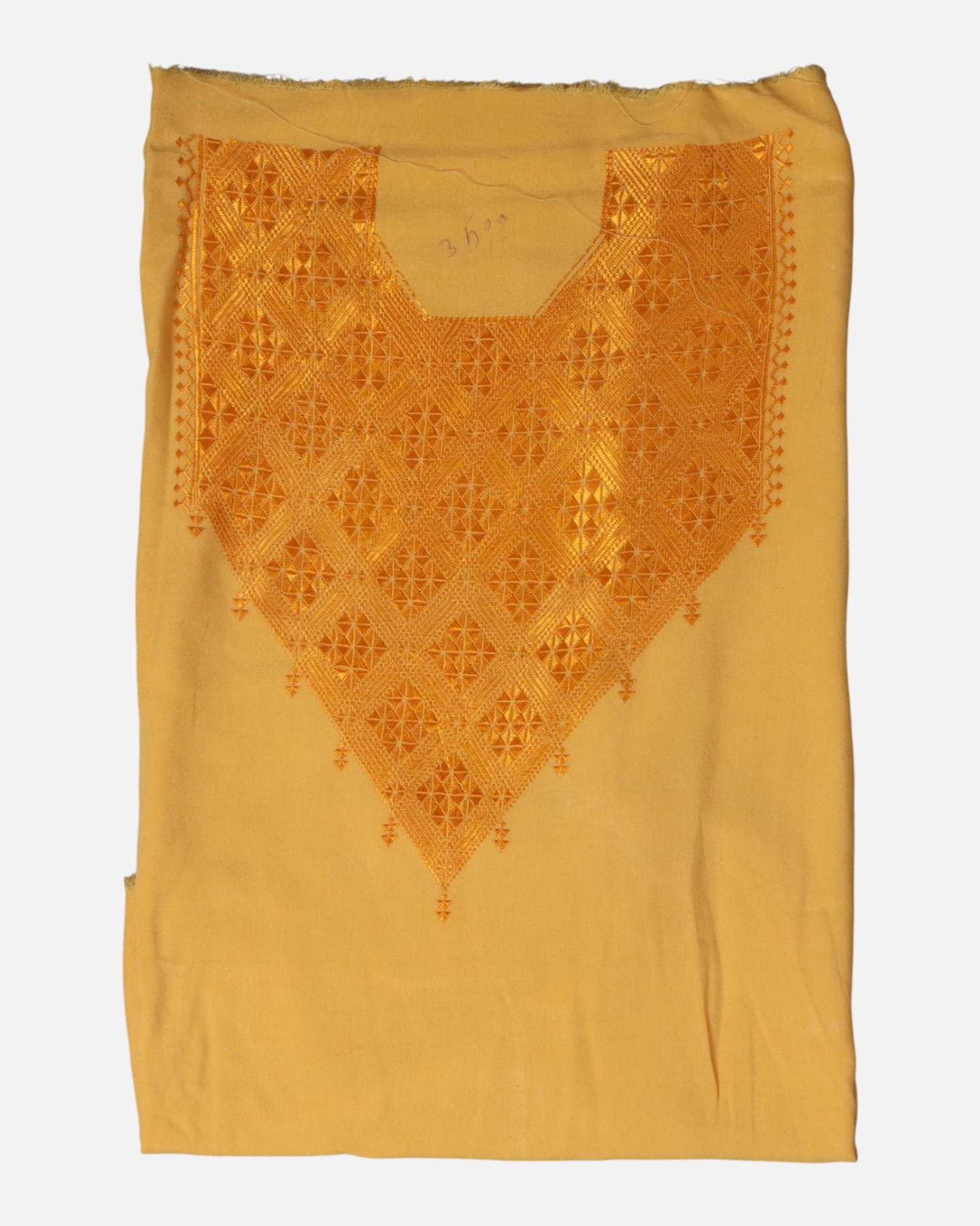 Classic Mustard Yellow Hazargi Afghan Women’s Unstitched Fabric