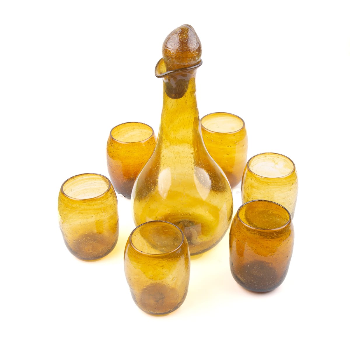 Luxury Hand-Blown Herati Glass Set with Jug