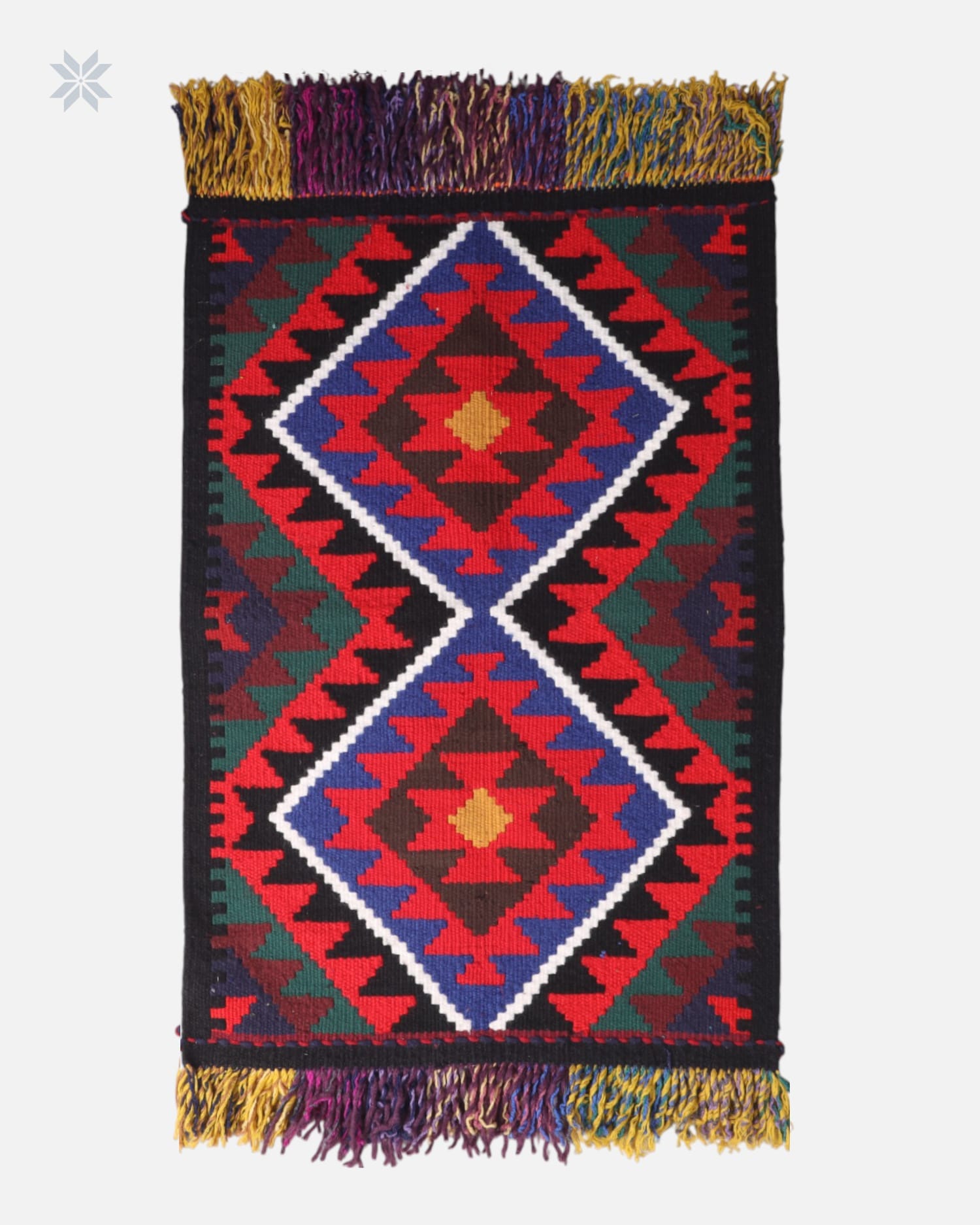 Multicolor Afghan Kilim Table Runner, Doormat