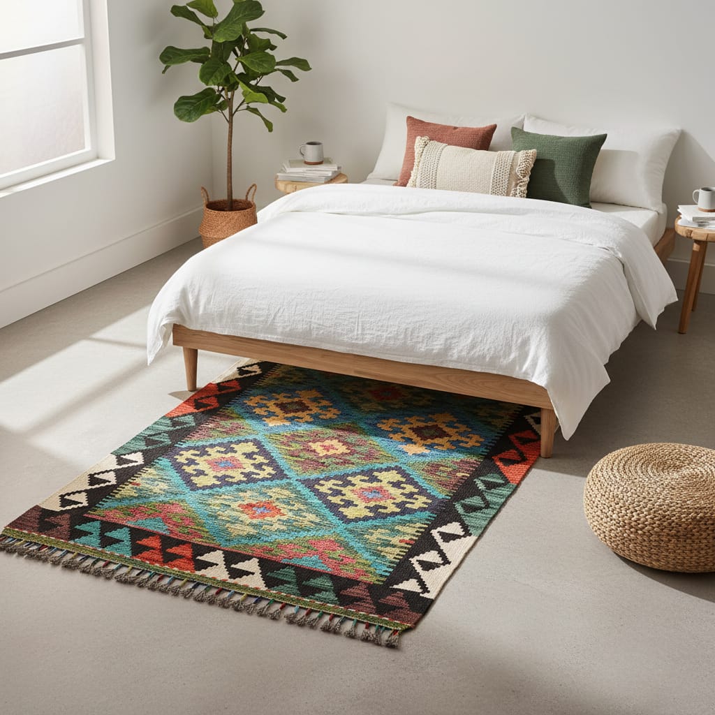 Multicolor Handwoven Mazari Kilim