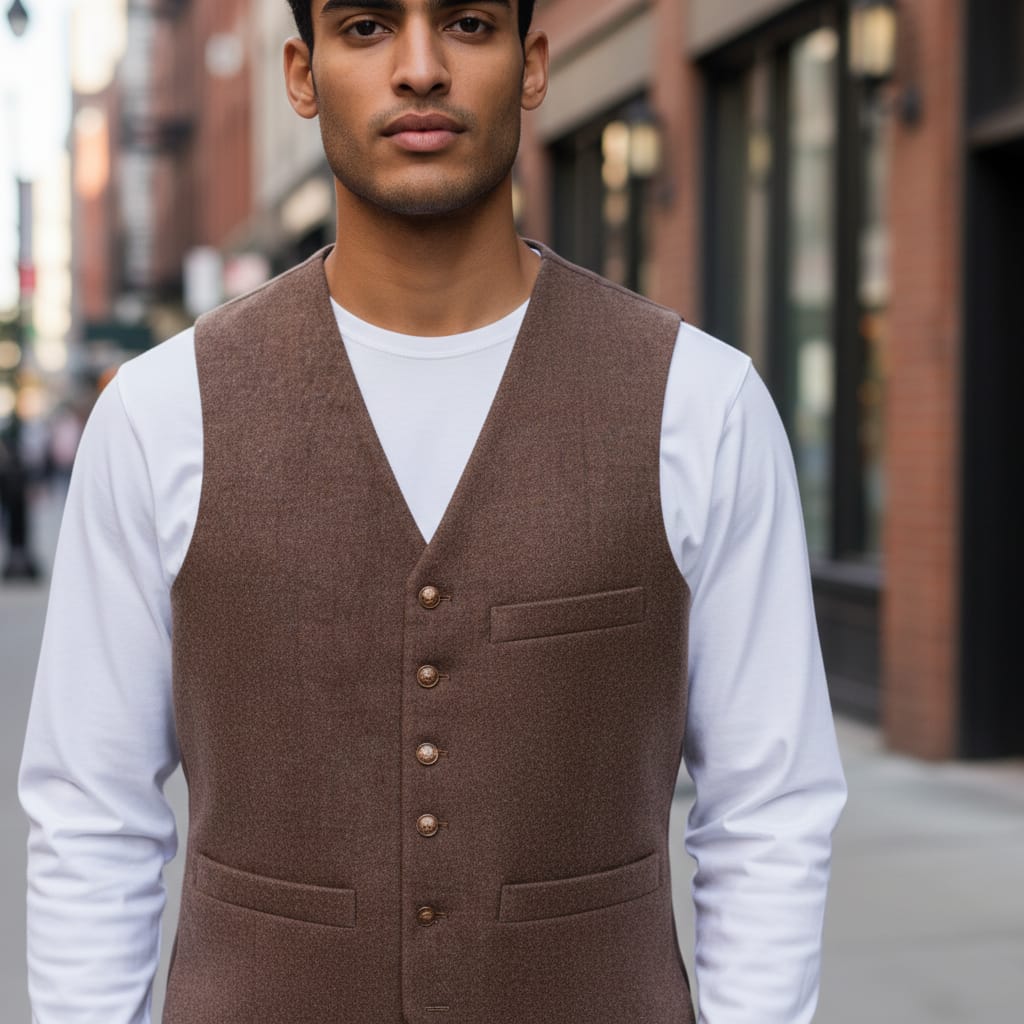 Men’s Wool Vest – Handmade Lamb Wool Waistcoat