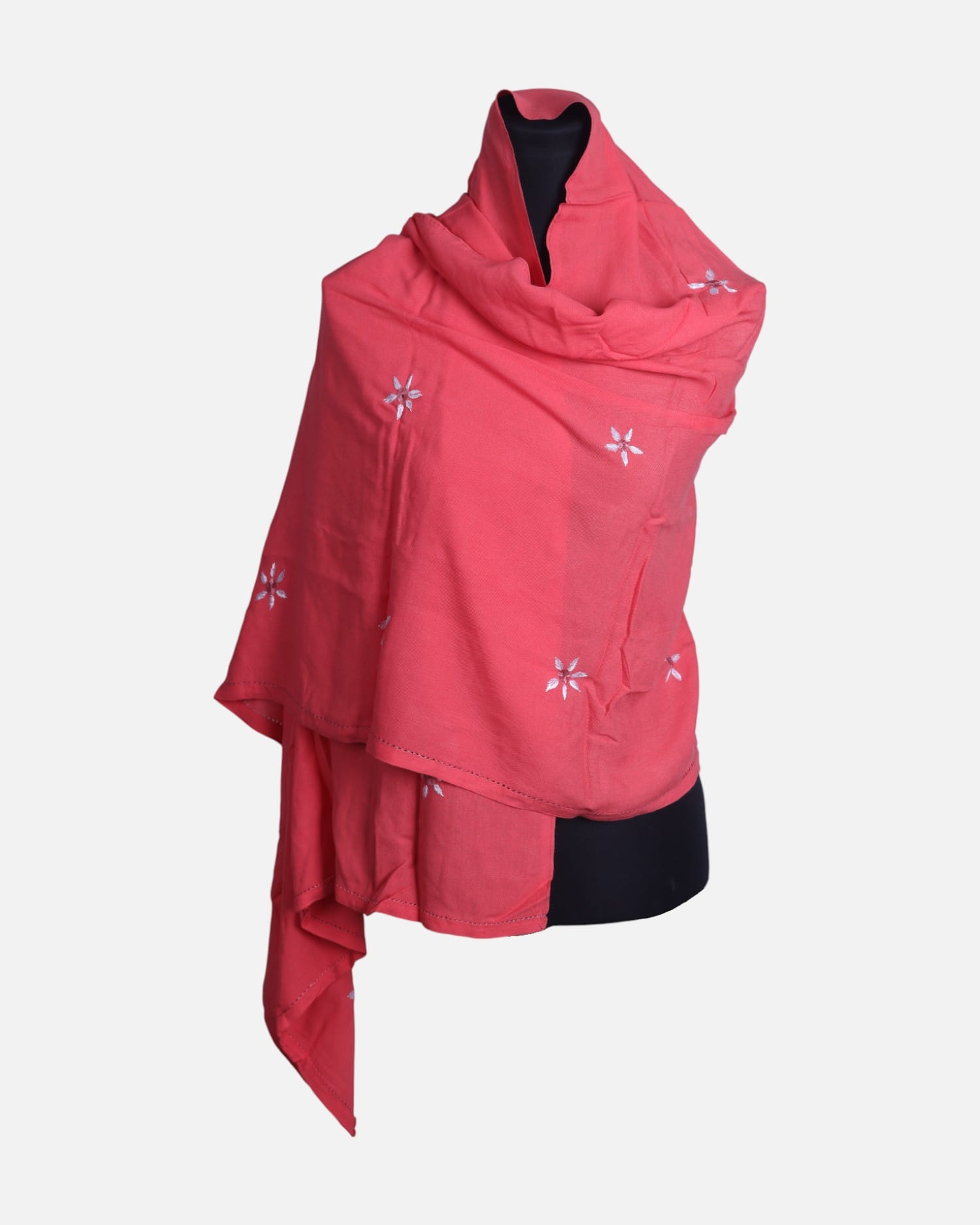 Red Women’s Chador Scarf Shawl  | Embroidered Scarf