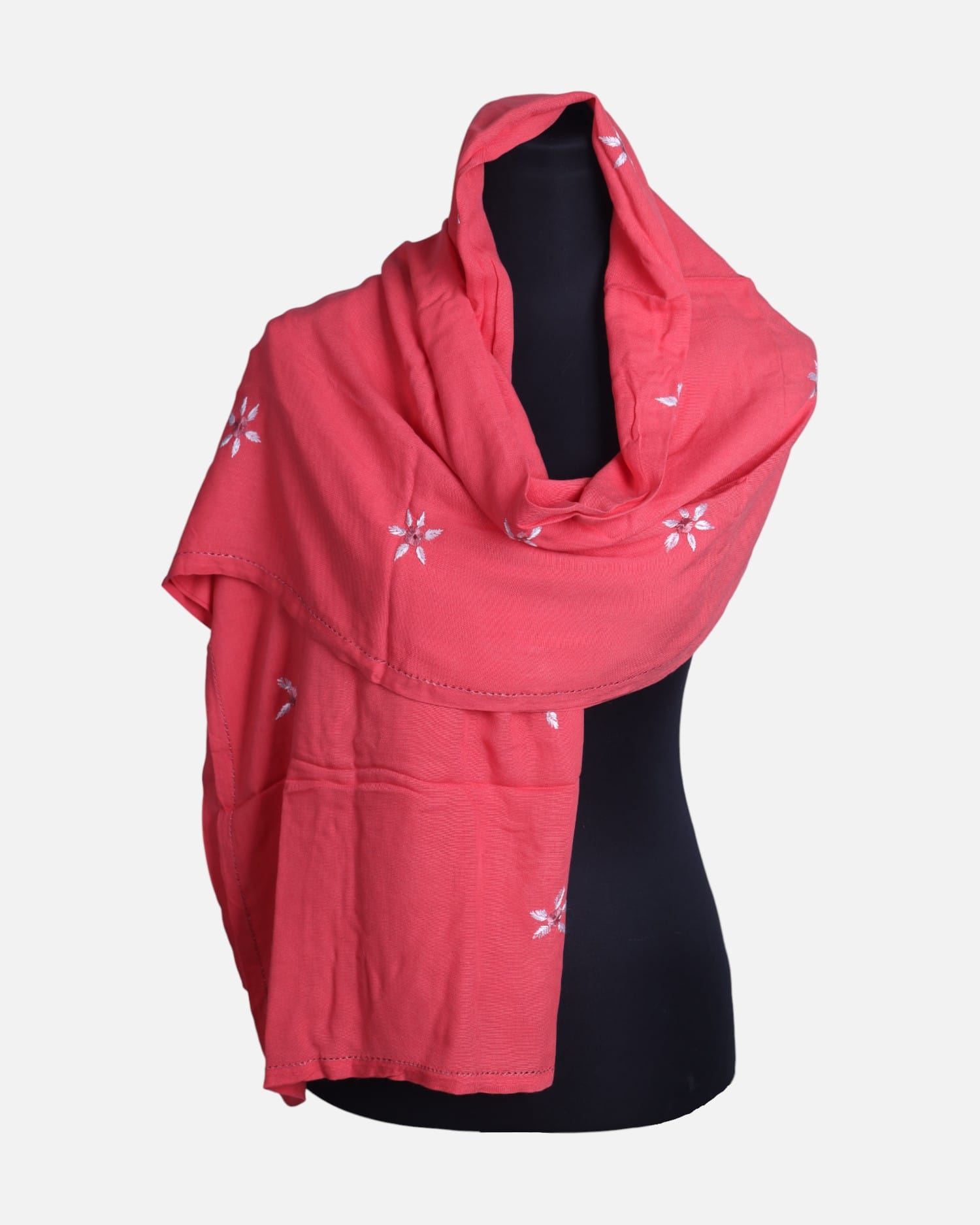 Red Women’s Chador Scarf Shawl  | Embroidered Scarf