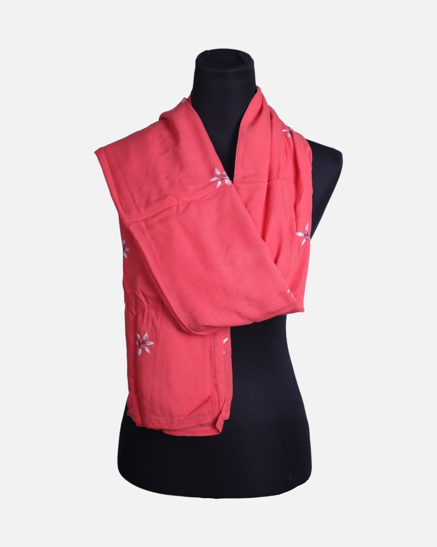 Red Women’s Chador Scarf Shawl  | Embroidered Scarf