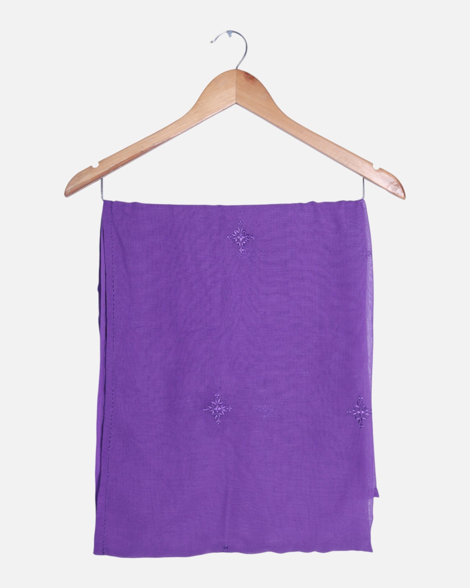 Purple Chiffon Women’s Scarf with Hand Embroidery