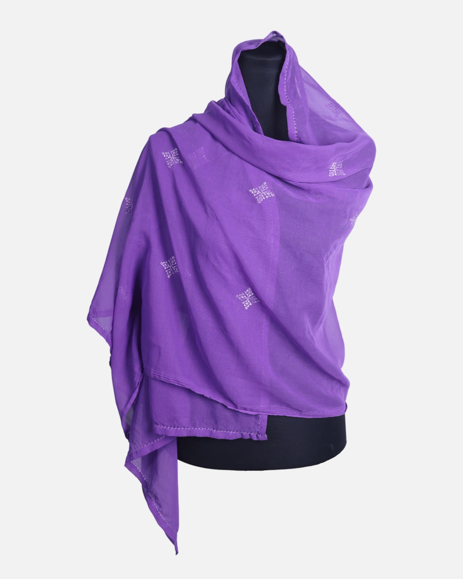Women’s Purple Scarf with with Traditional Embroidery