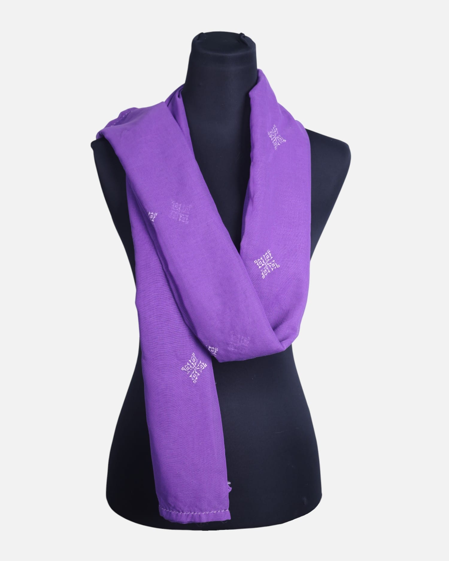 Women’s Purple Scarf with with Traditional Embroidery
